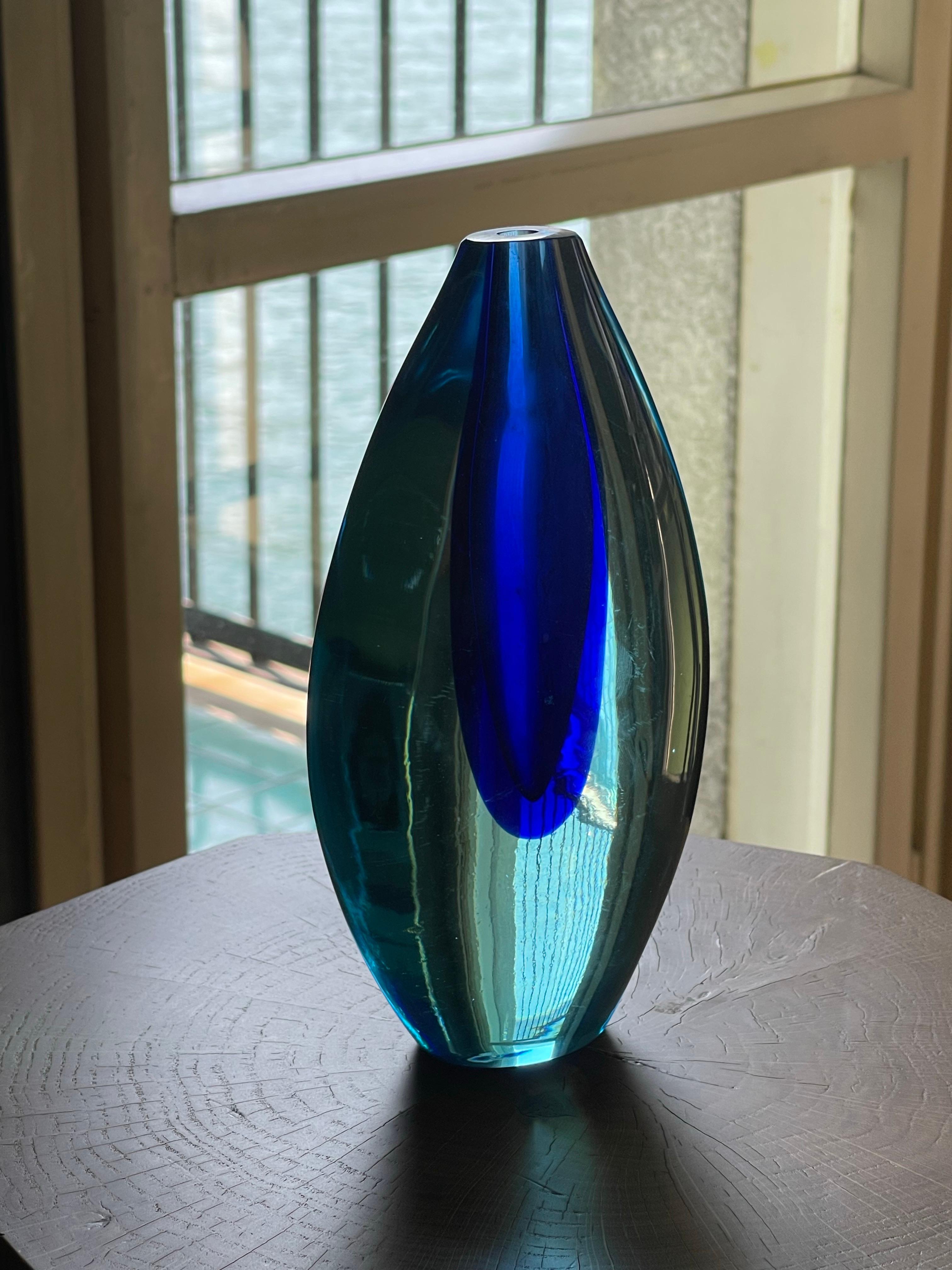 Jarrón Sommerso azul de Flavio Poli para Seguso en venta 2