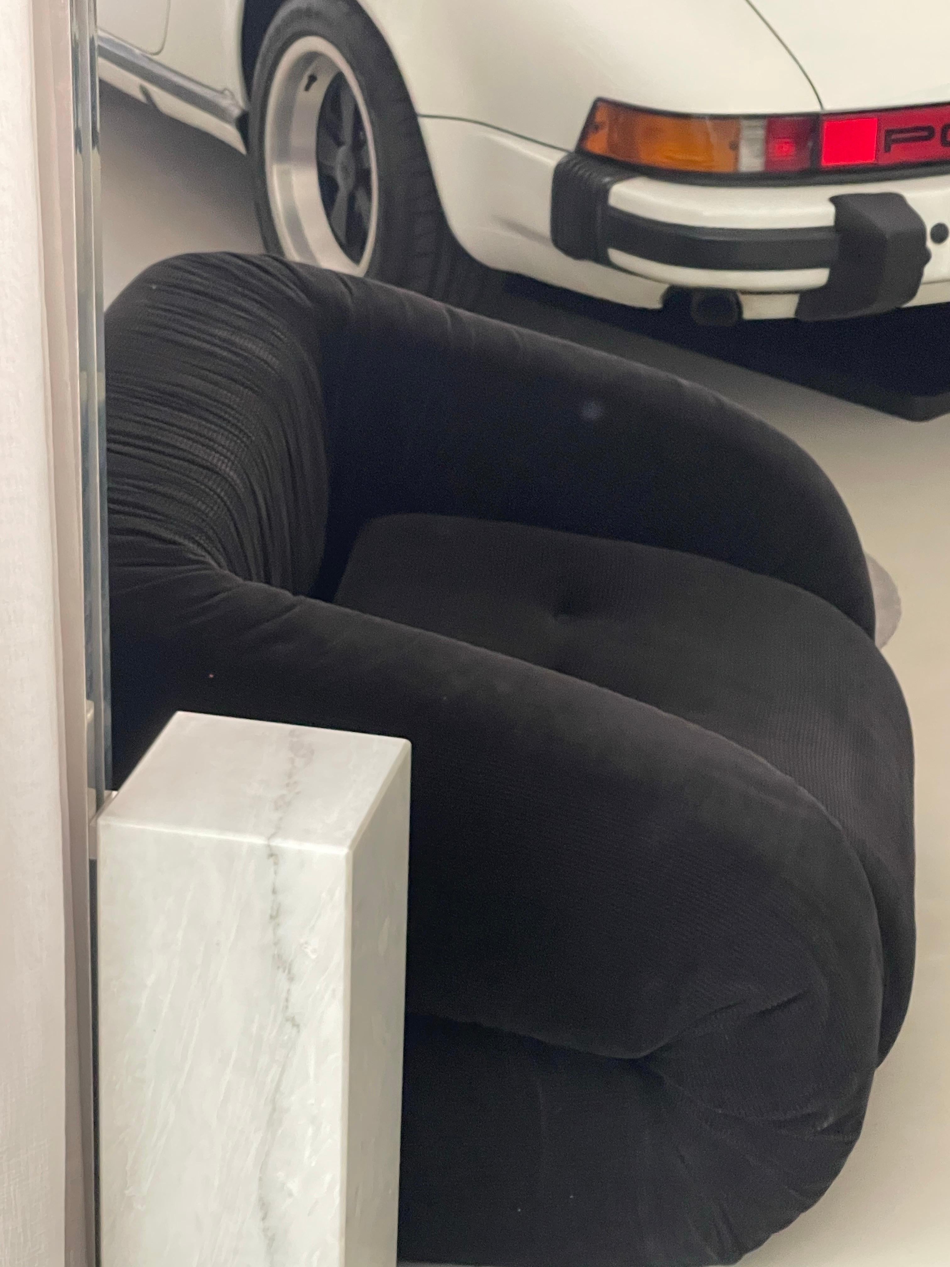 Sammlerstücke Anfibio-Sofabett, schwarzes Samt-Loungesessel, Italienisches Space Age im Angebot 8