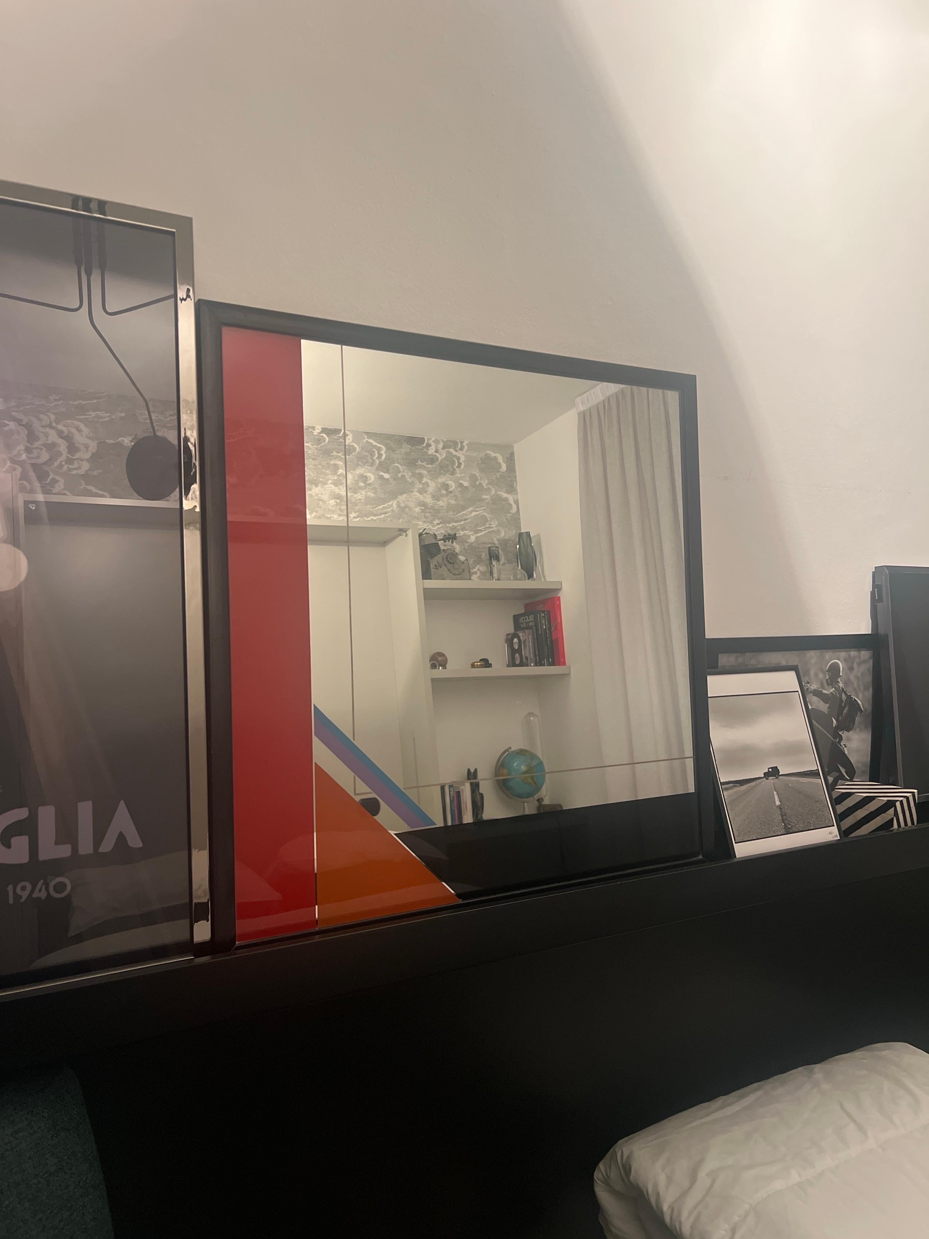 Miroir d'art décoratif de l'artiste italien Eugenio Carmi, style Memphis, amusant ! en vente 1