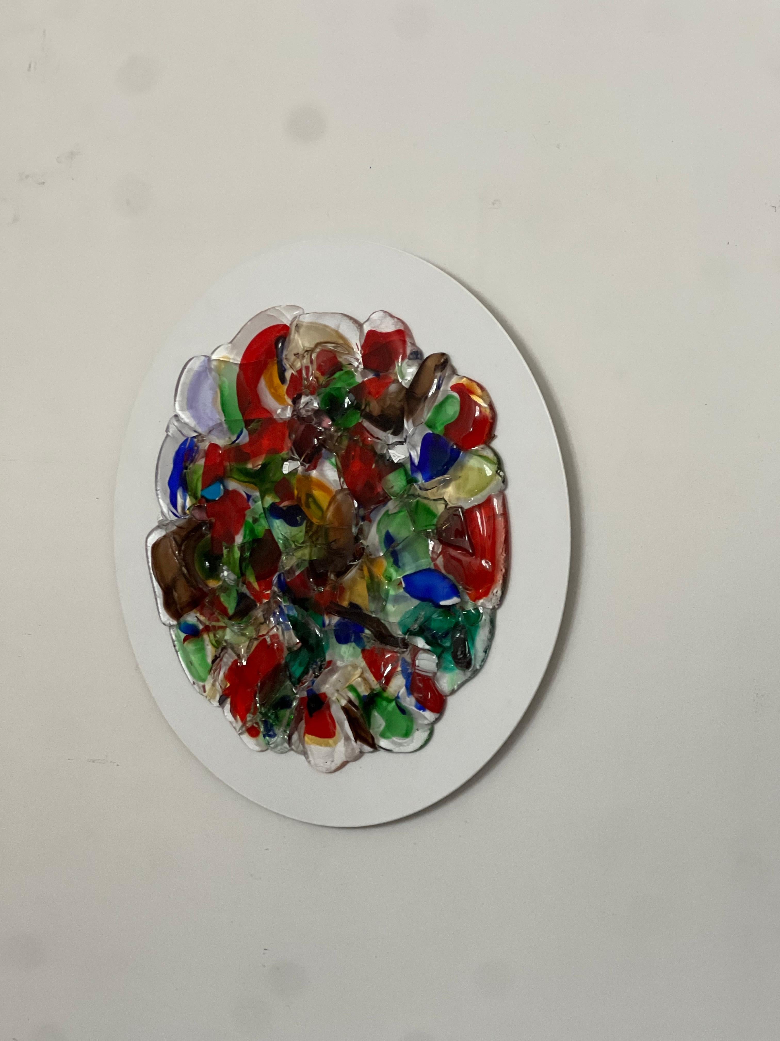 Obra de arte decorativa en cristal de Murano, edición limitada, Decoración mural Escultura en venta 3