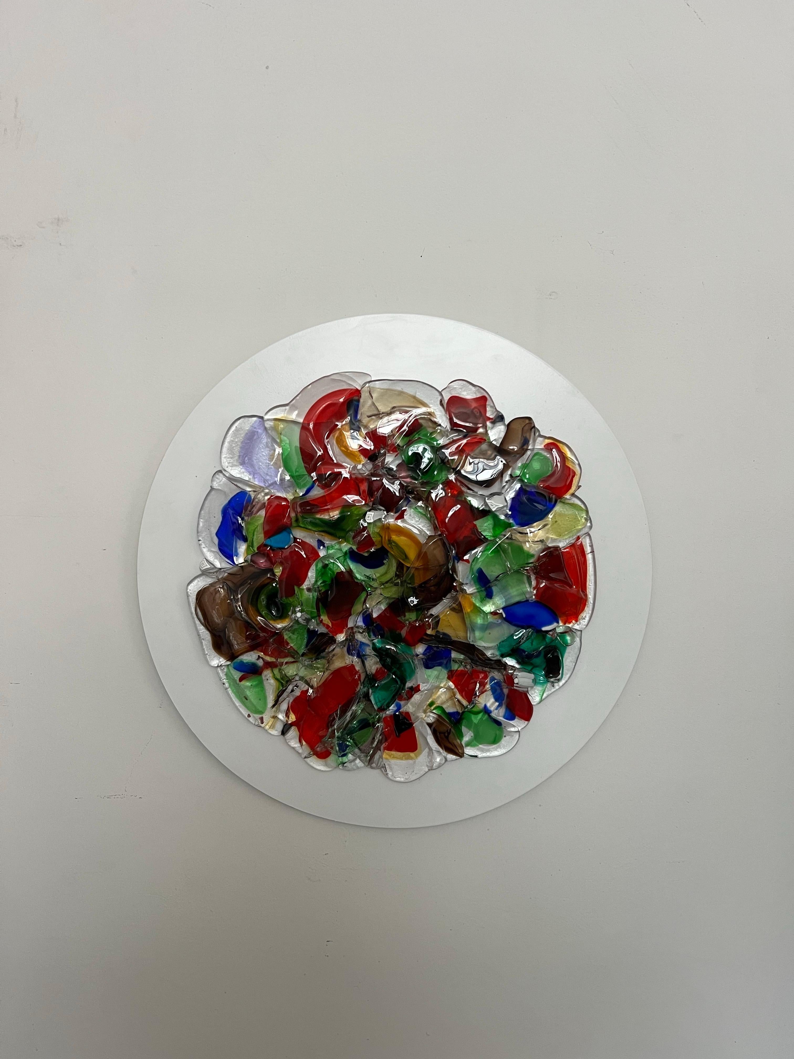 Obra de arte decorativa en cristal de Murano, edición limitada, Decoración mural Escultura en venta 4