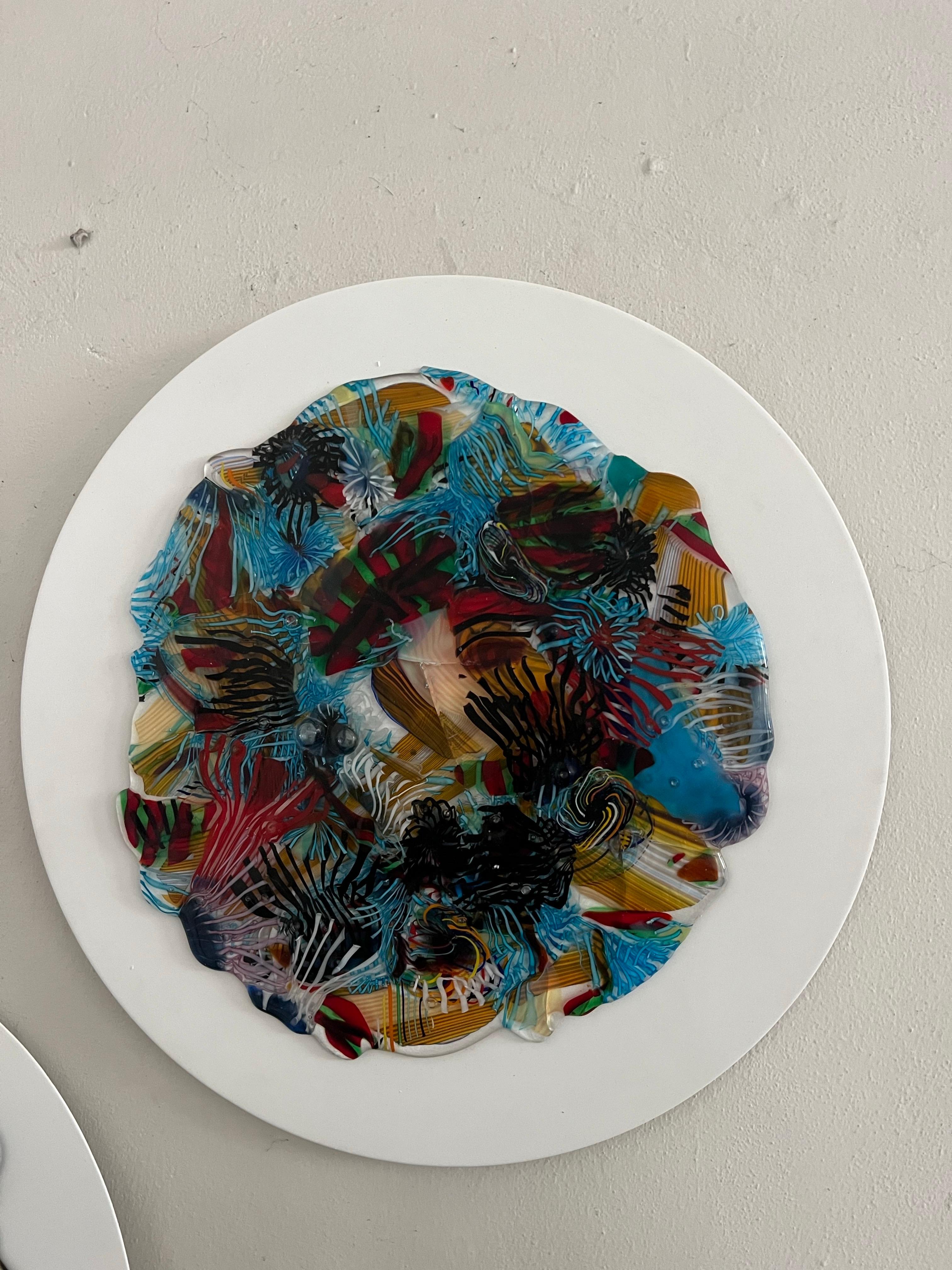 Escultura decorativa de pared de cristal de Murano, 