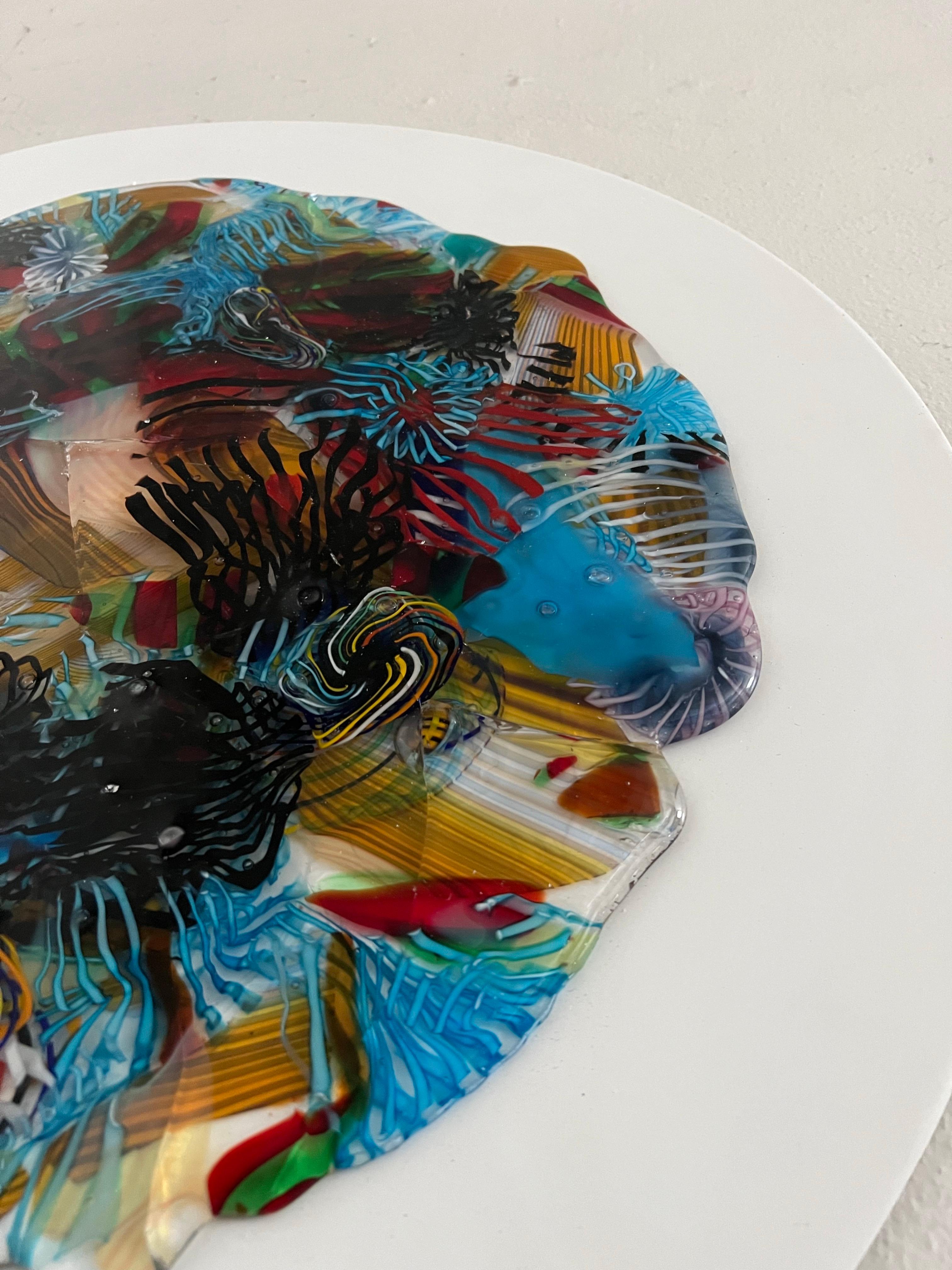 Escultura decorativa de pared de cristal de Murano, 