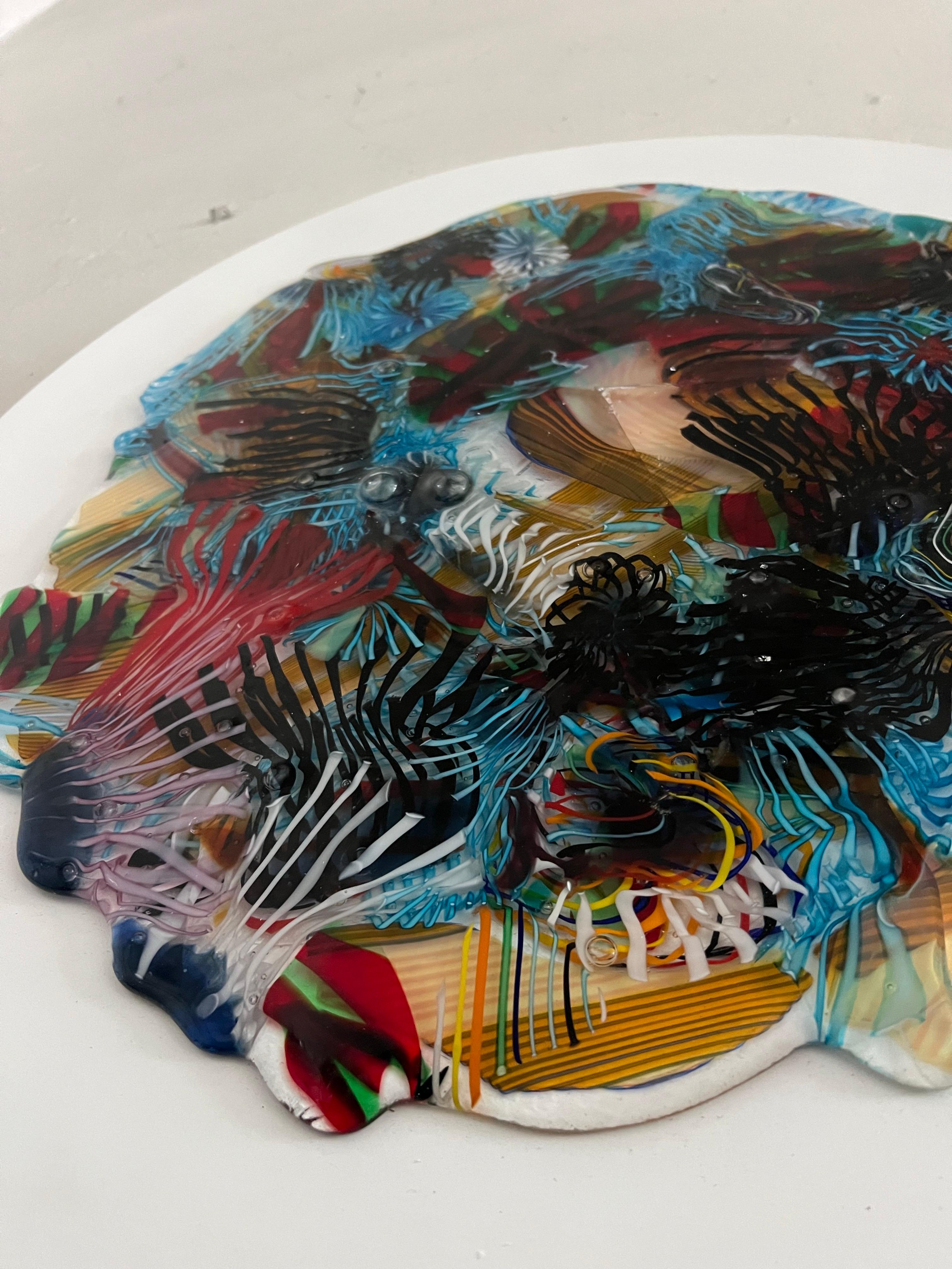 Escultura decorativa de pared de cristal de Murano, 