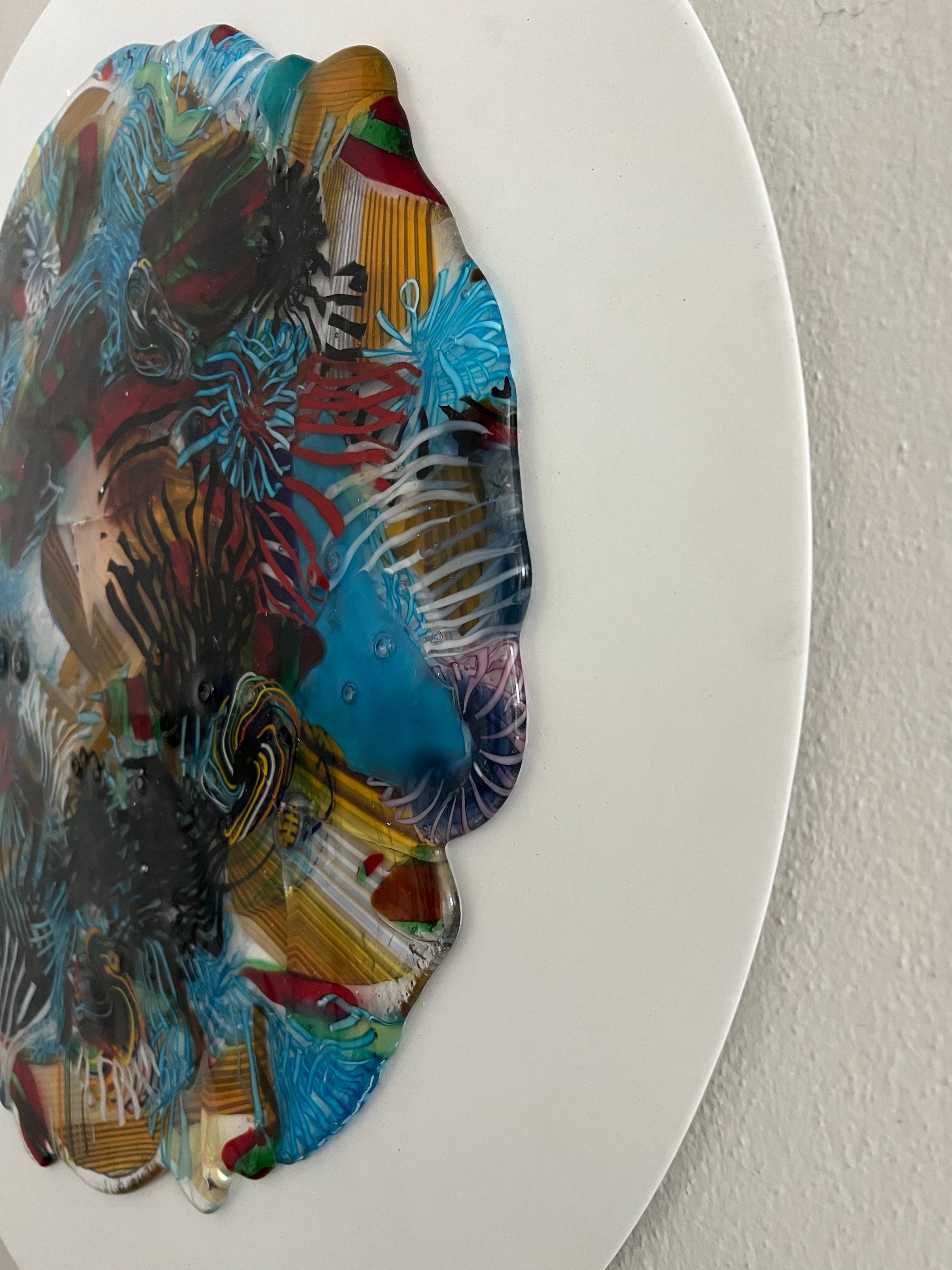 Escultura decorativa de pared de cristal de Murano, 