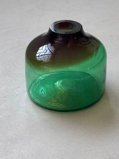 Dekorative große und schwere grüne Murano Glasvase von Vinicio Vianello