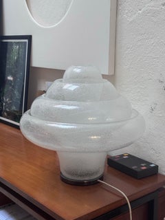 Vintage Lotus Table Lamp by Carlo Nason for Mazzega, Blown Murano Glass, Rare