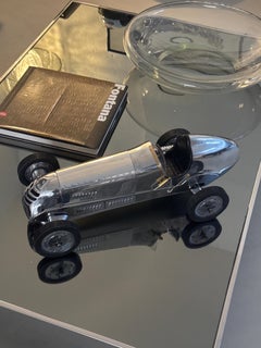 1930s Racing Car Stainless Steel Scale Model, Highly Detailed, Big Size