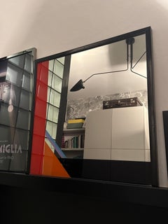 Decorative Art Mirror by Italian artist Eugenio Carmi , Memphis Style , Fun !