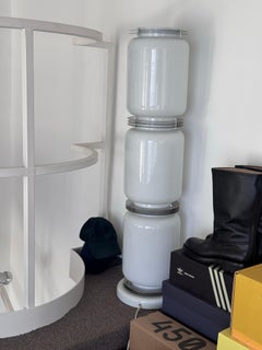 Vintage Italian Lamp, vetro opalino, scultura, design da collezione