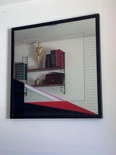 Eugenio Carmi Kunstspiegel, Memphis-Stil, italienisches Sammlerdesign, 70er-Jahre