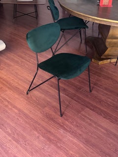 Mid-20th Century Miguel Rodrigo Mazure for Isa Bergamo set of 8 velvet chairs