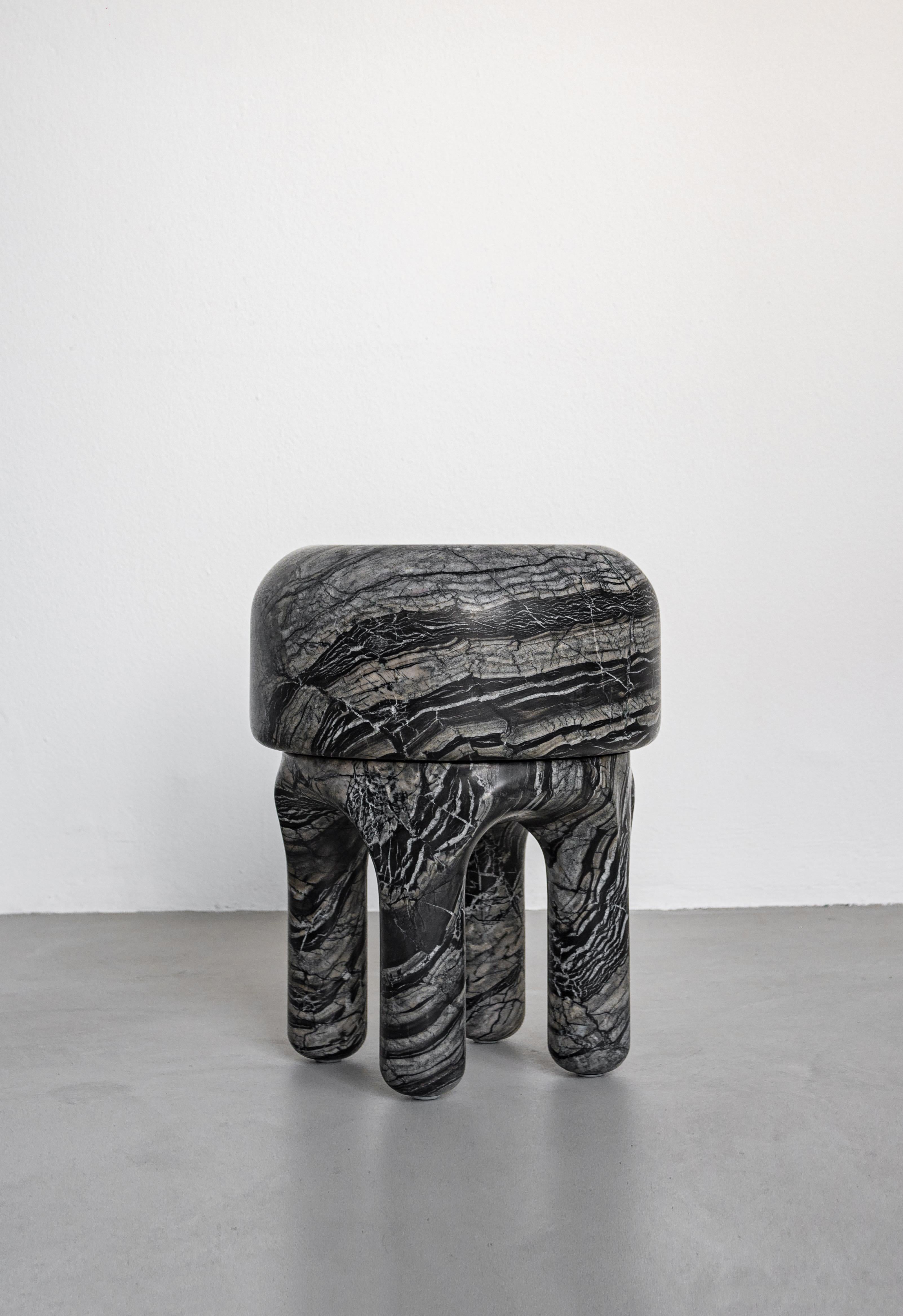 Sculptural Stool in Marble by Spinzi Milano , ''Medusa'' - ''Jellyfish''