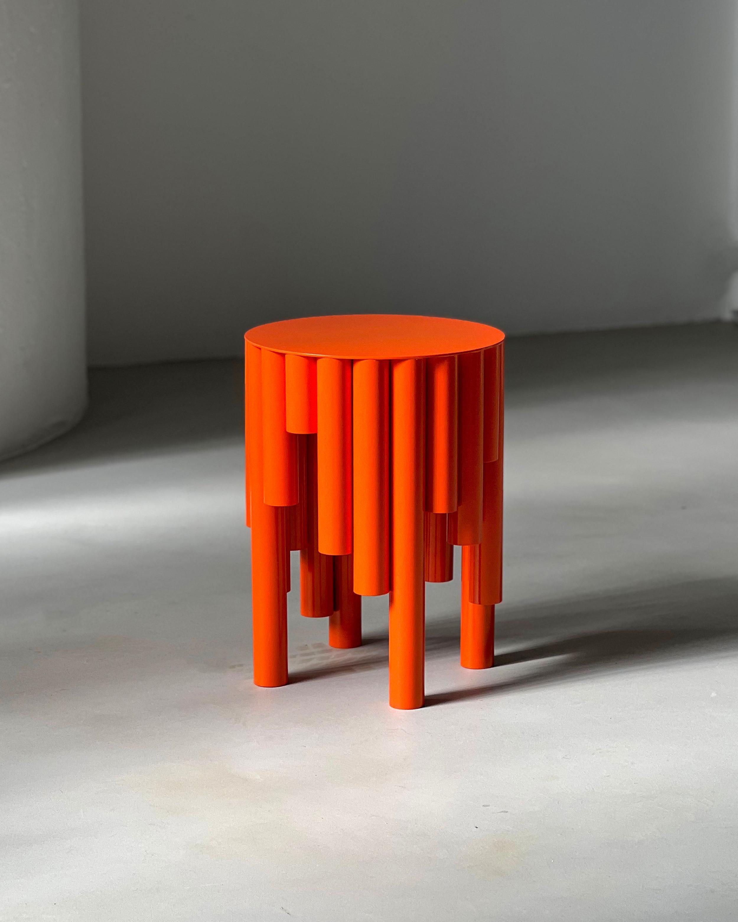 Spinzi Circus Contemporary Stool, Bright Orange, Collectible Design, MDW 2024