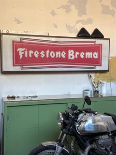 Neon Art, Vintage mechanic light sign panel box Bridgestone Brema, 20th Century