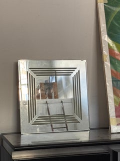 Miroir carré rétroéclairé Gianni Celada pour Fontana Arte, ère spatiale, 1970