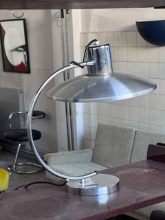 Mid-Century Aluminum Table Lamp, Sculptural and Decorative, Timeless Design