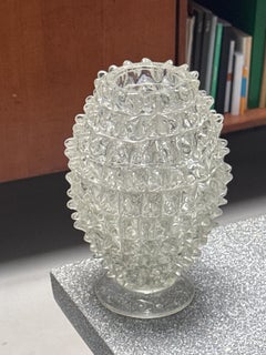 Vintage Rostrato vase in clear Murano glass by Barovier and Toso, Italian 1960s