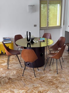 Mid 20th Century Set of 6 Medea Curved Wood  Chairs by Vittorio Nobili