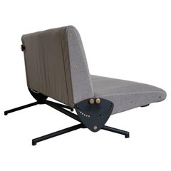 Vintage Mid Century Modern Borsani D70 Reclining Sofa, Grey Fabric, Collectible