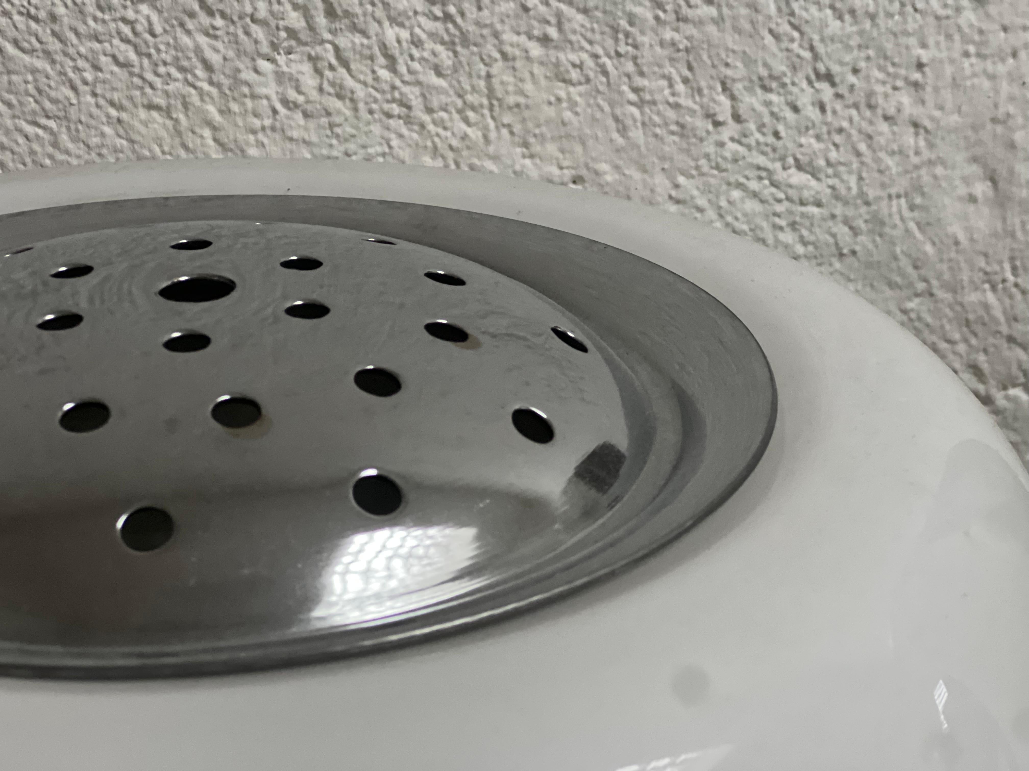 Grande lampe de table italienne vintage en verre opalin, années 1970 en vente 5