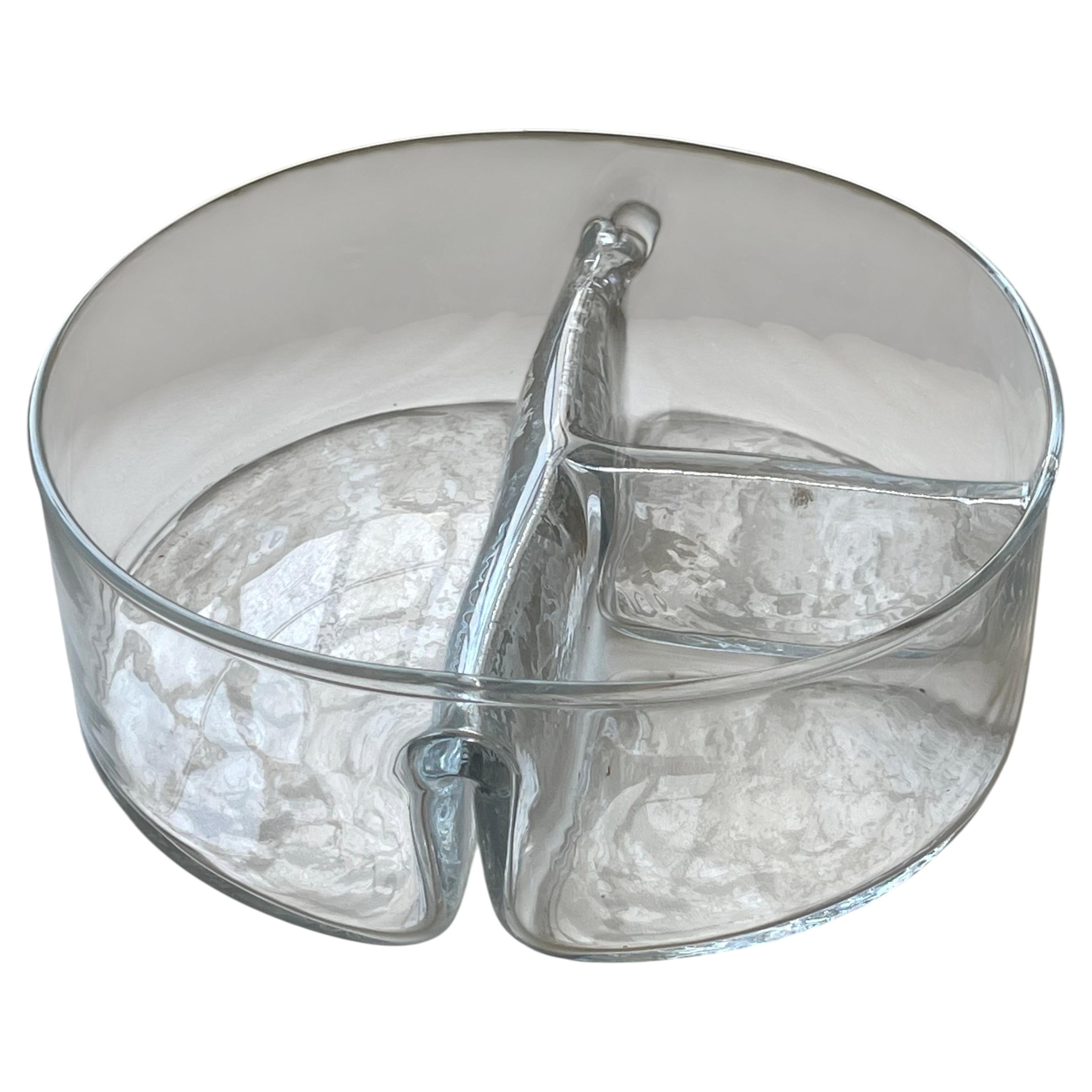 Vintage Italian "Membrane" Valet Tray in Clear Murano Glass by Toni Zuccheri