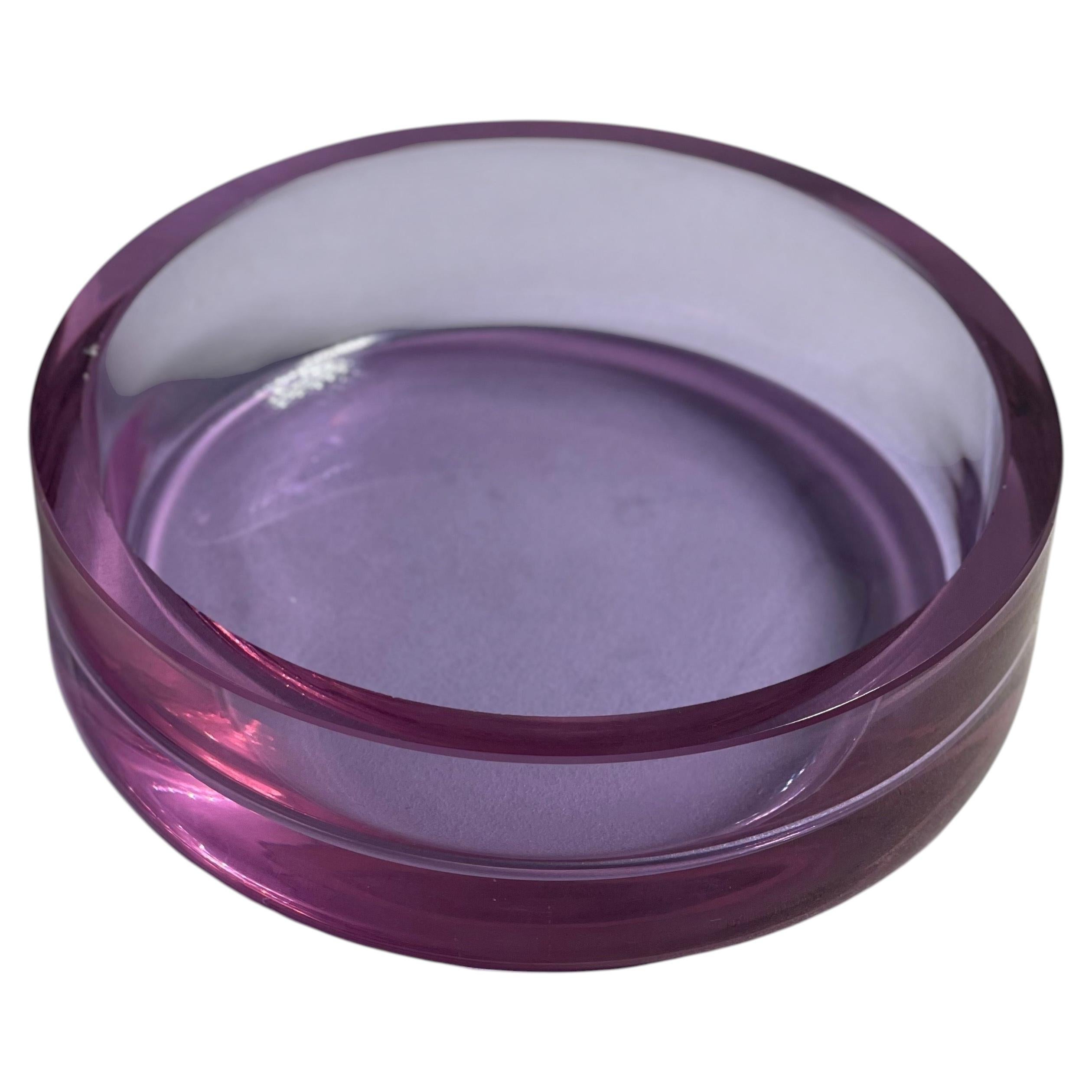 Murano Glass Bowl, Violet Purple Tray, Mid-Century Modern, Italy