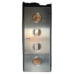 Contemporary Spinzi Edelstahl-Metalltür mit runden Bullaugen nach Maß