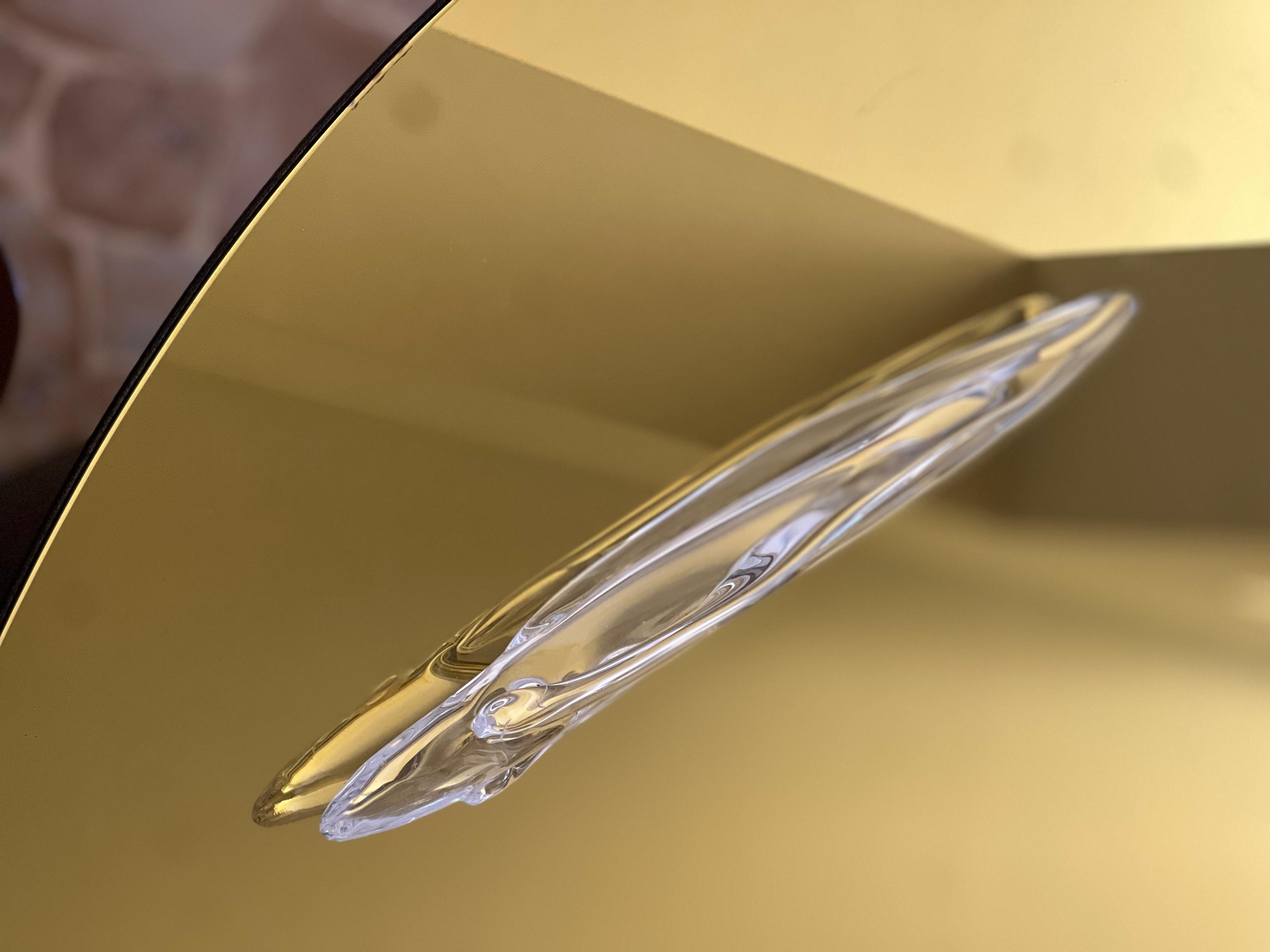 Fermacarte decorativo in vetro trasparente di Murano, accessorio sottile da scrivania In condizioni buone in vendita a Milano, IT