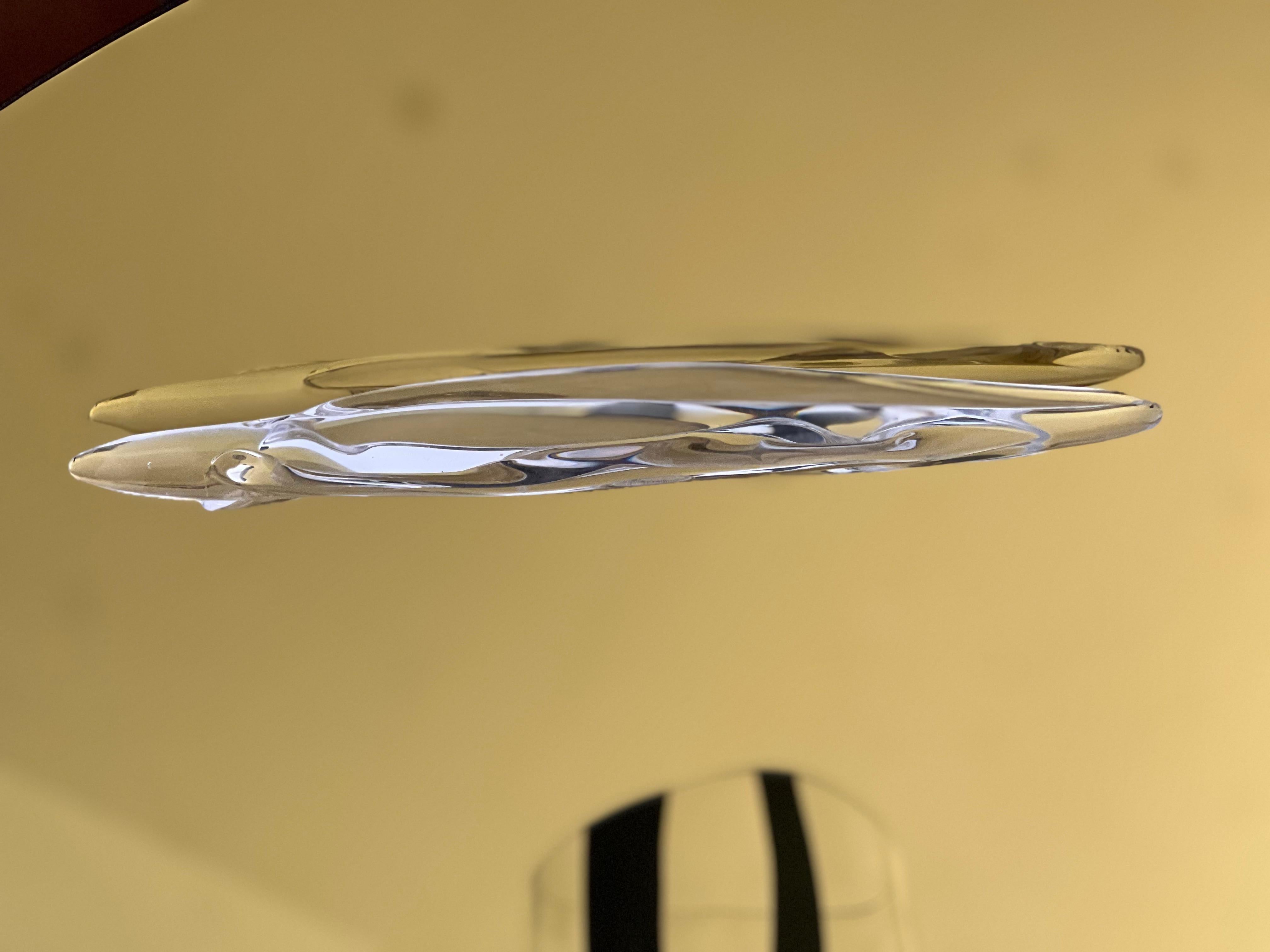 Vetro Fermacarte decorativo in vetro trasparente di Murano, accessorio sottile da scrivania in vendita
