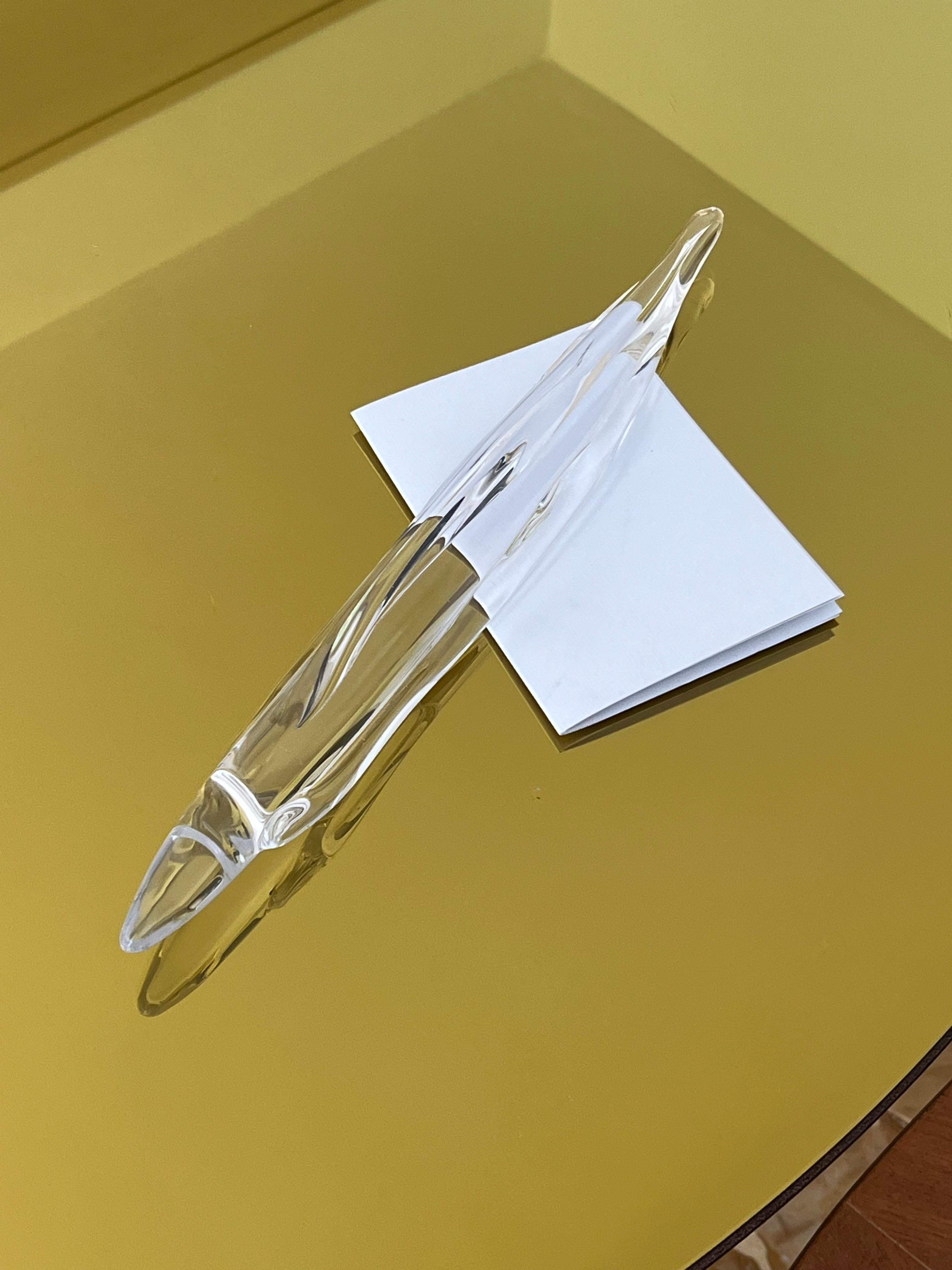 Fermacarte decorativo in vetro trasparente di Murano, accessorio sottile da scrivania in vendita 6