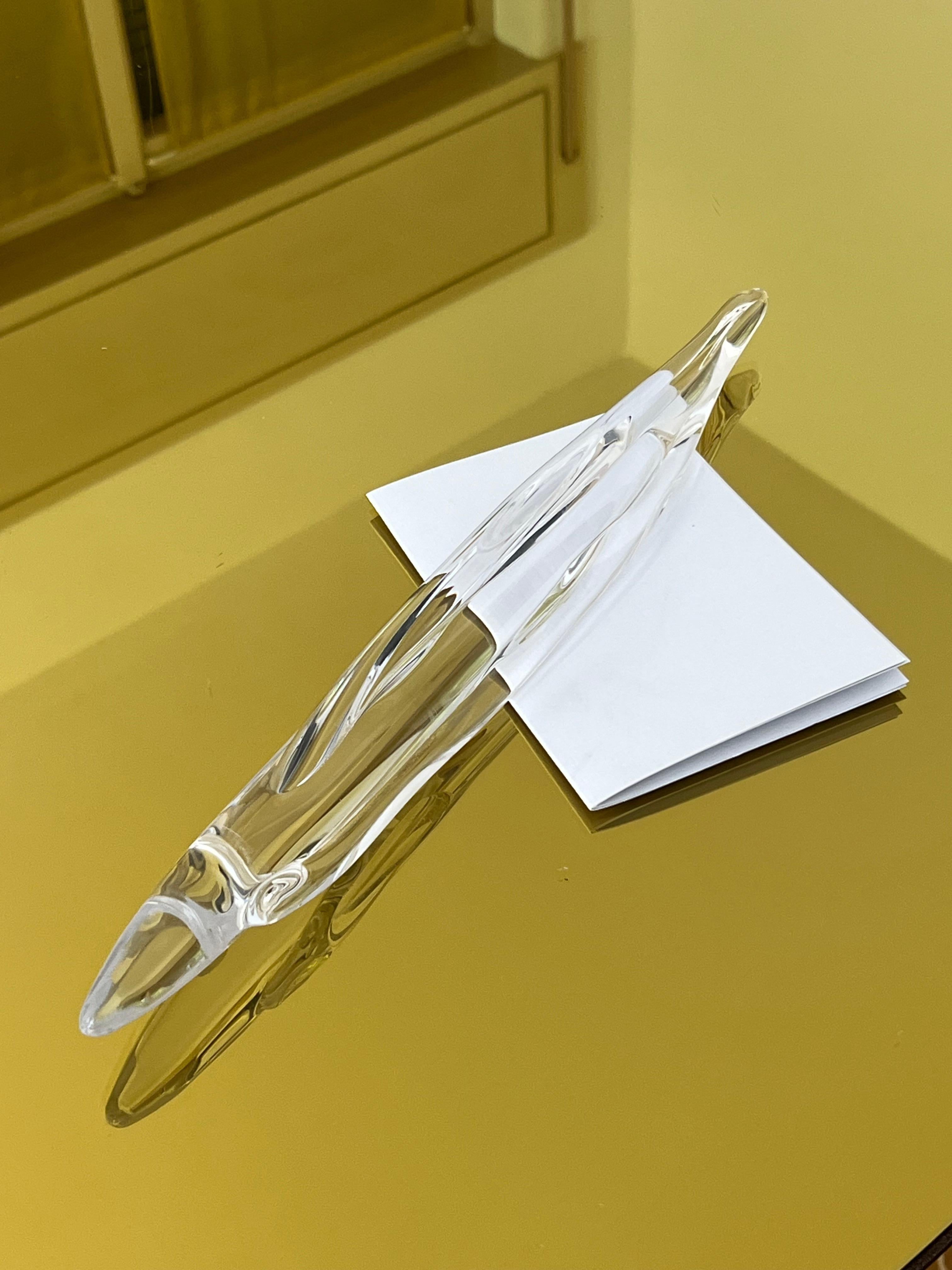 Fermacarte decorativo in vetro trasparente di Murano, accessorio sottile da scrivania in vendita 7