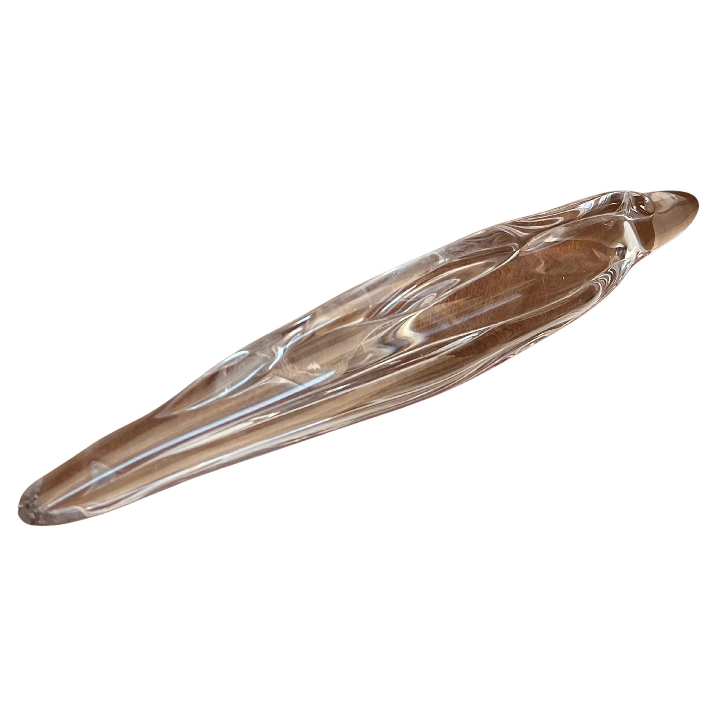 Fermacarte decorativo in vetro trasparente di Murano, accessorio sottile da scrivania in vendita