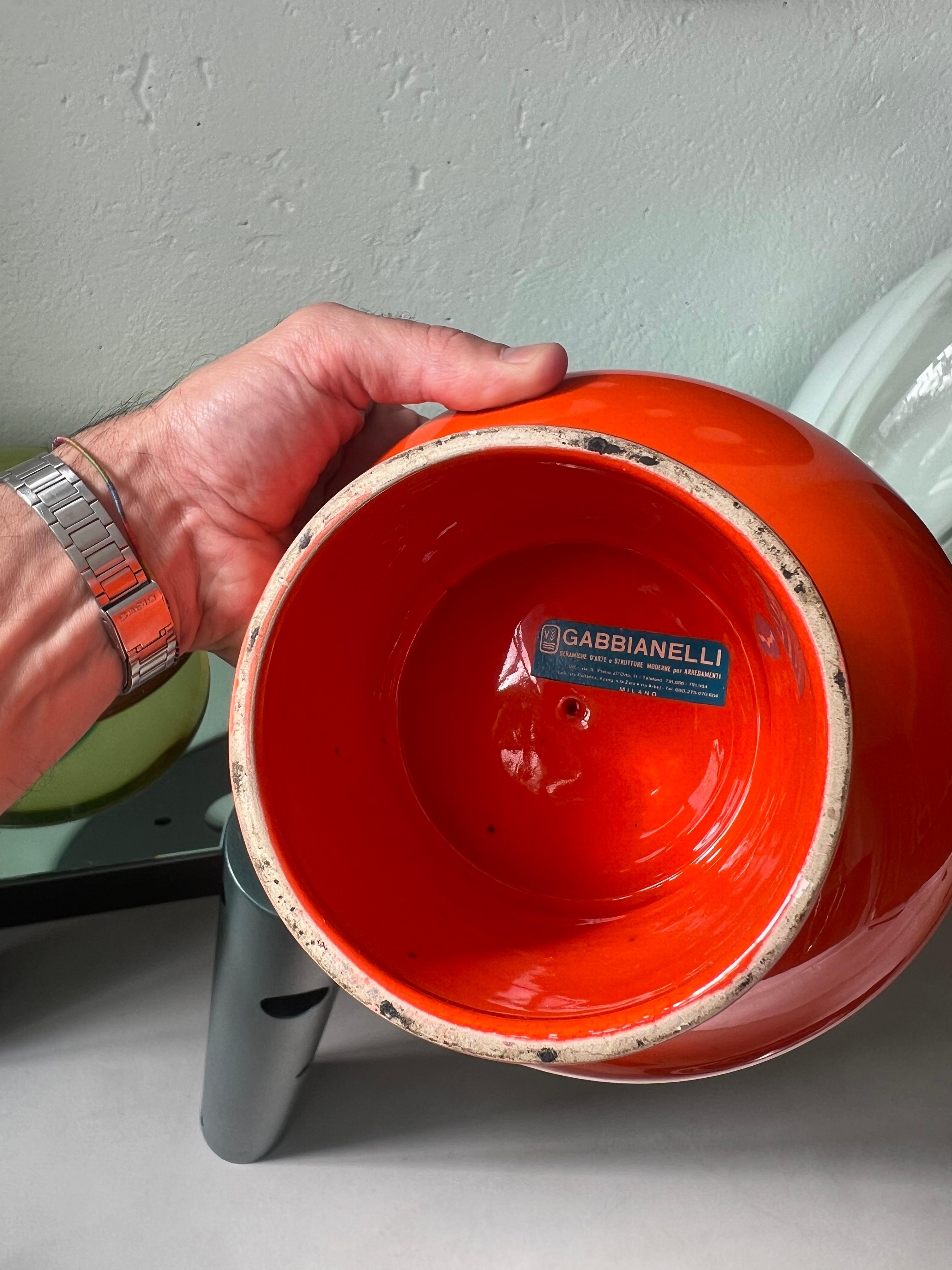 Vaso scultura in ceramica di Gabbianelli realizzato in Italia negli anni '60, accento da libreria in vendita 9