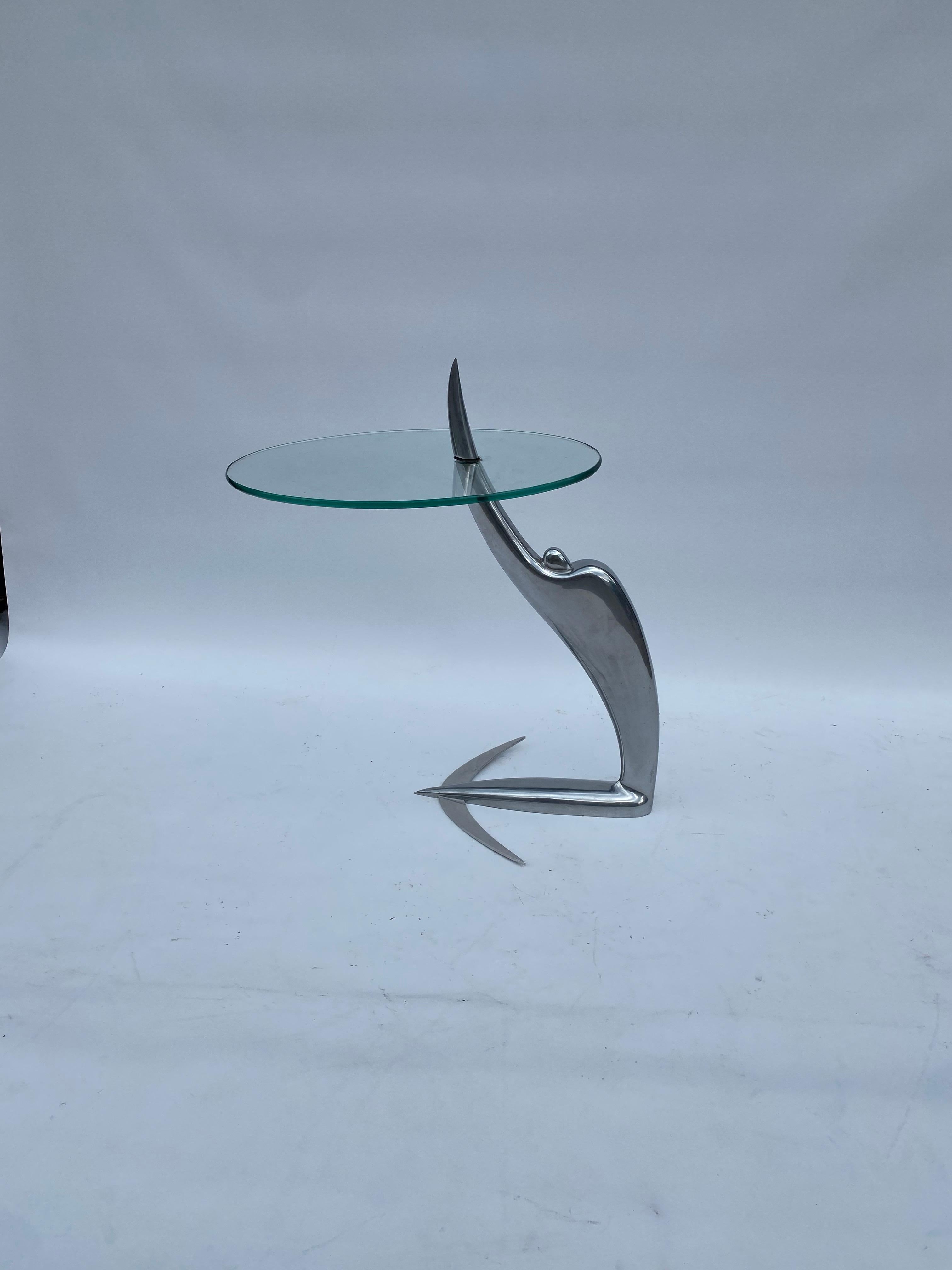 Post-Modern Pierangelo Caramia Arcadia Swing Table Phillipe Starck XO 1987 Side Glass Chrome For Sale