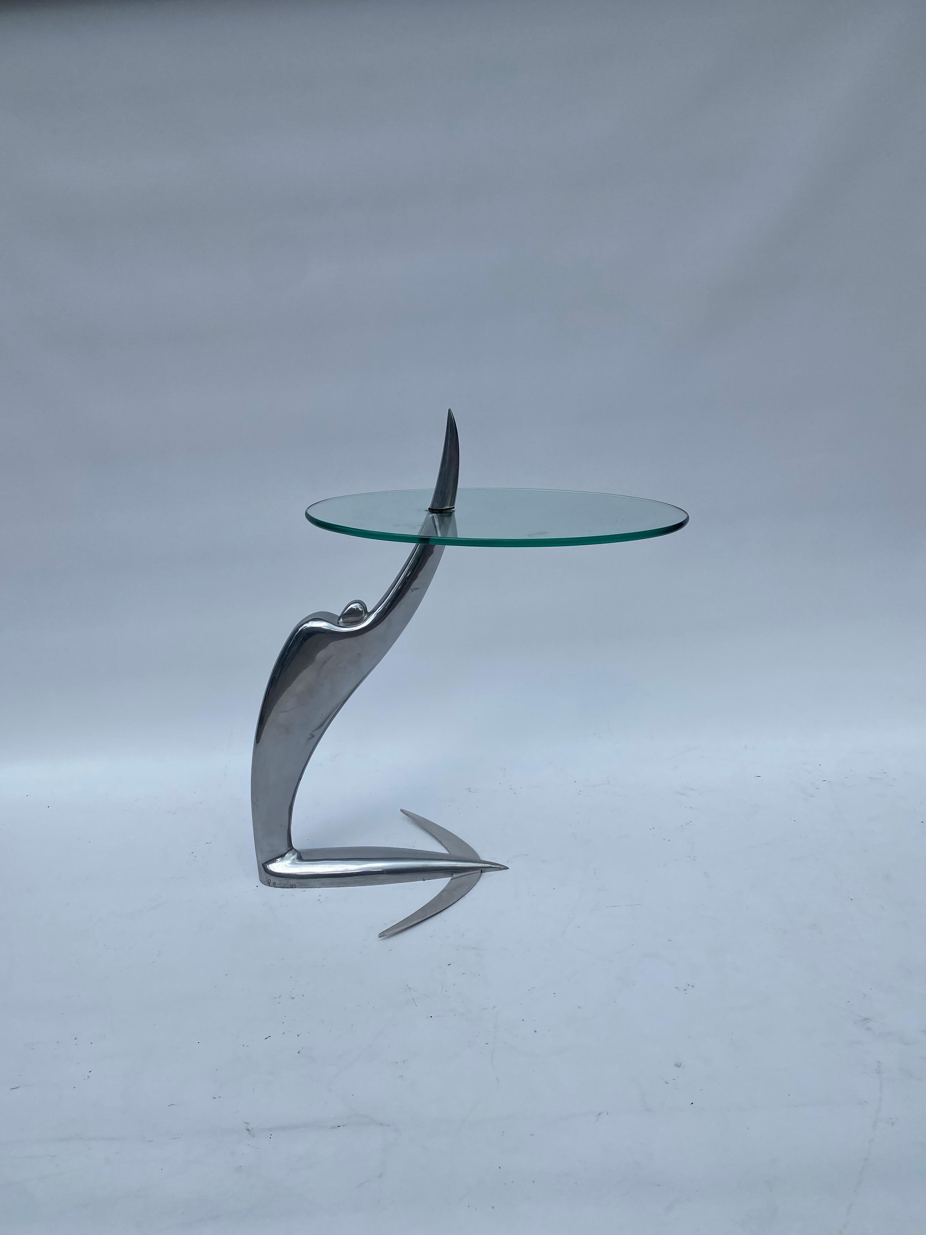 Metal Pierangelo Caramia Arcadia Swing Table Phillipe Starck XO 1987 Side Glass Chrome For Sale