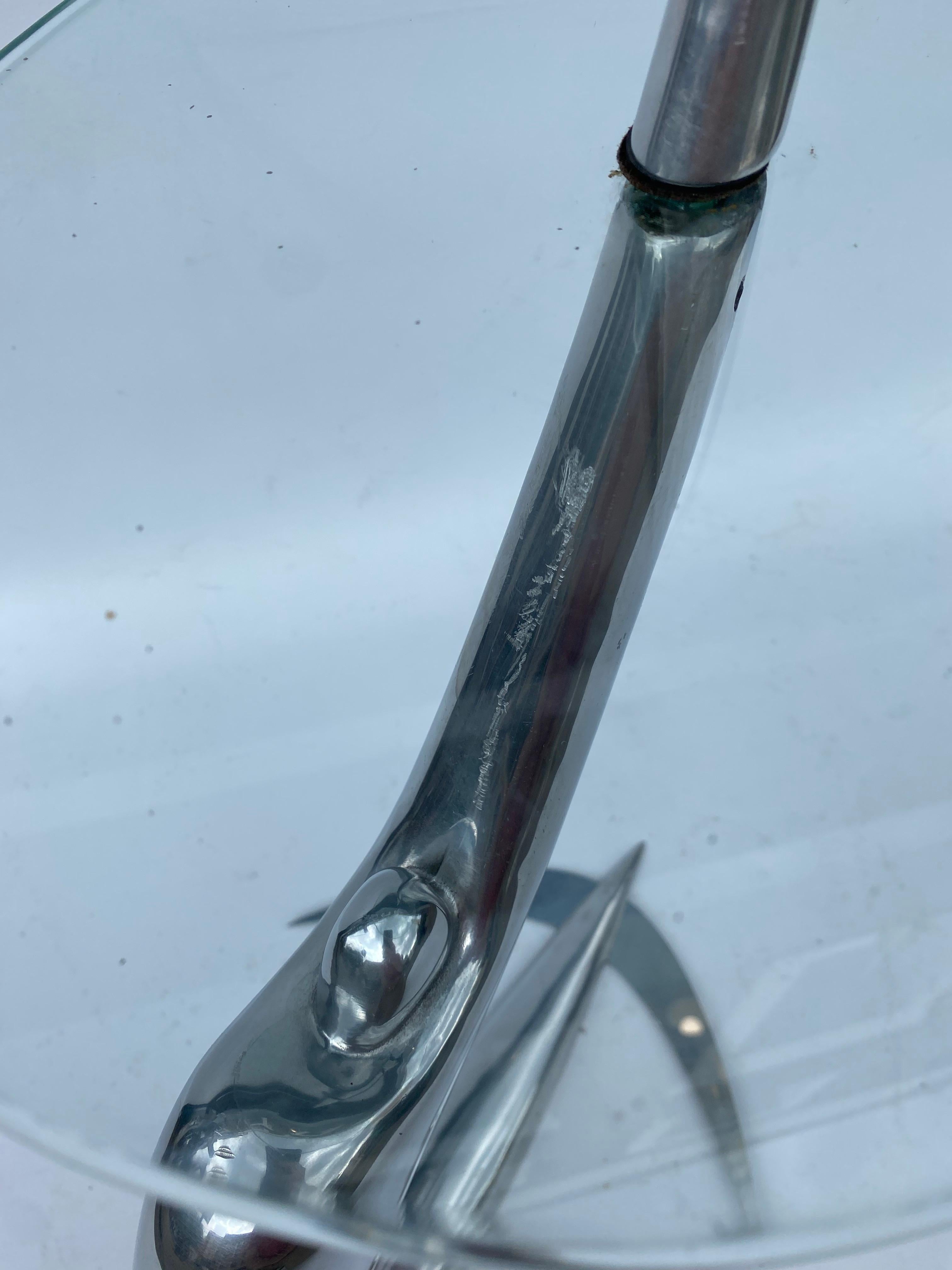 Pierangelo Caramia Arcadia Swing Table Phillipe Starck XO 1987 Side Glass Chrome For Sale 6