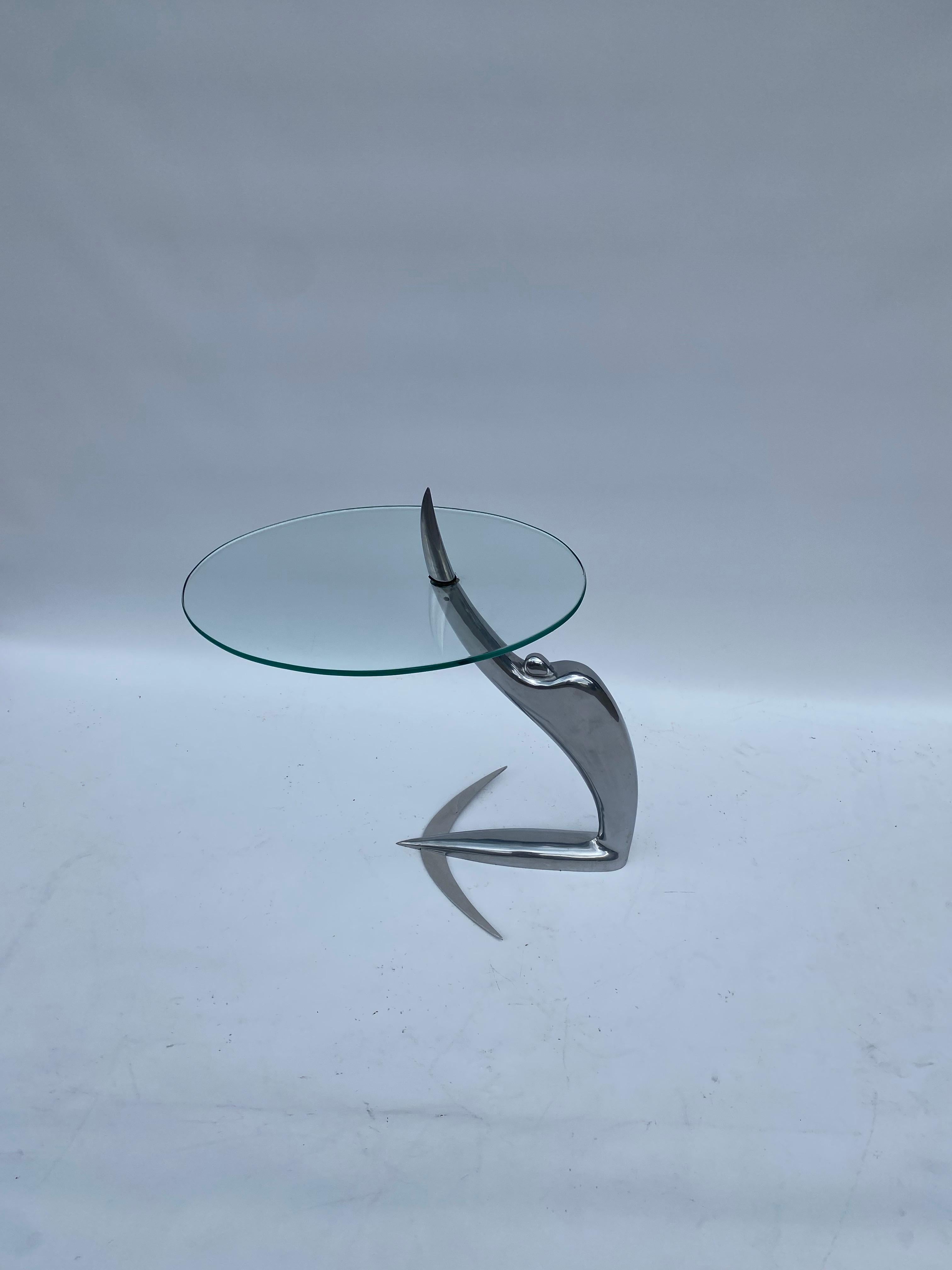 French Pierangelo Caramia Arcadia Swing Table Phillipe Starck XO 1987 Side Glass Chrome For Sale
