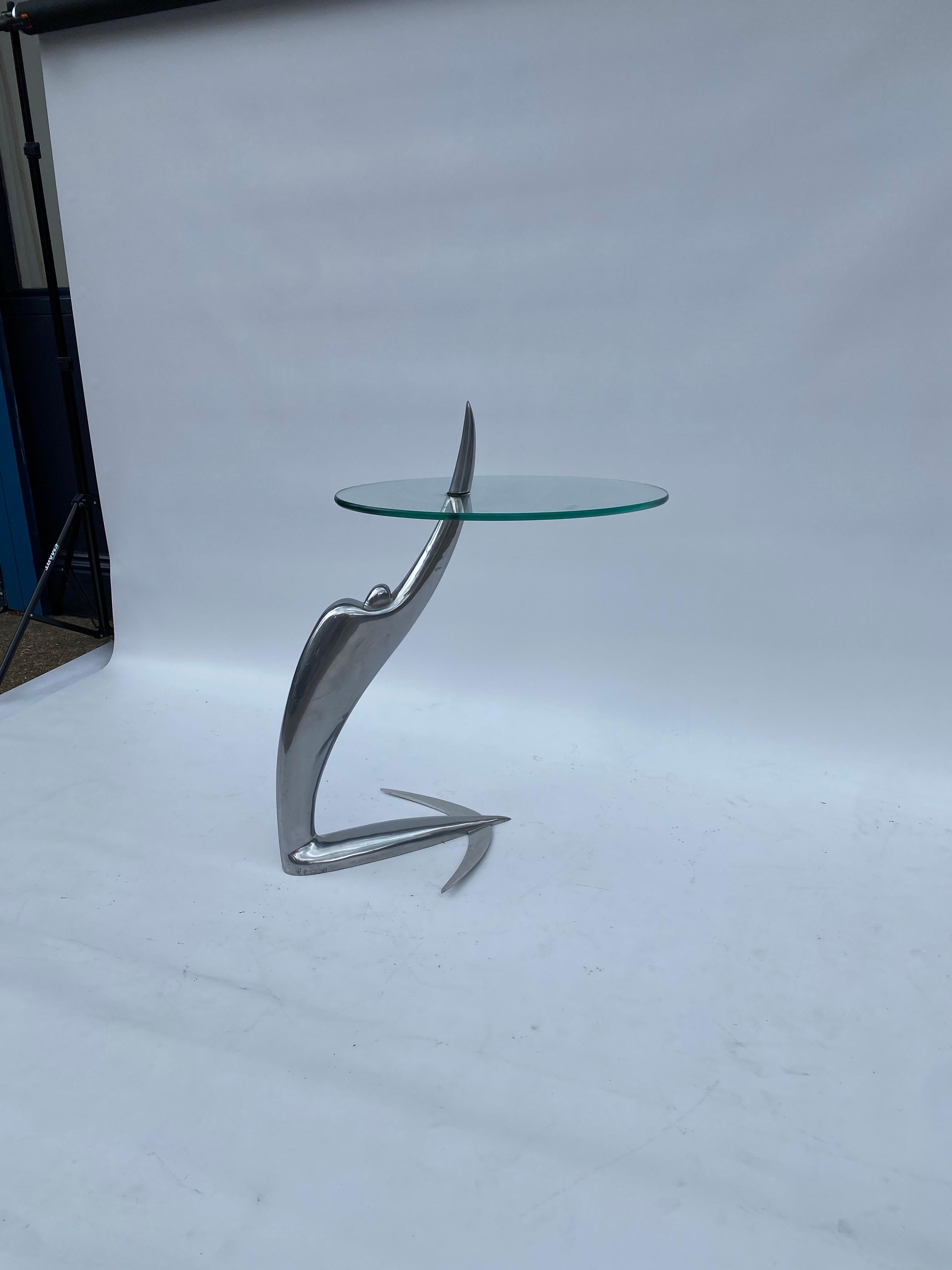 Late 20th Century Pierangelo Caramia Arcadia Swing Table Phillipe Starck XO 1987 Side Glass Chrome For Sale