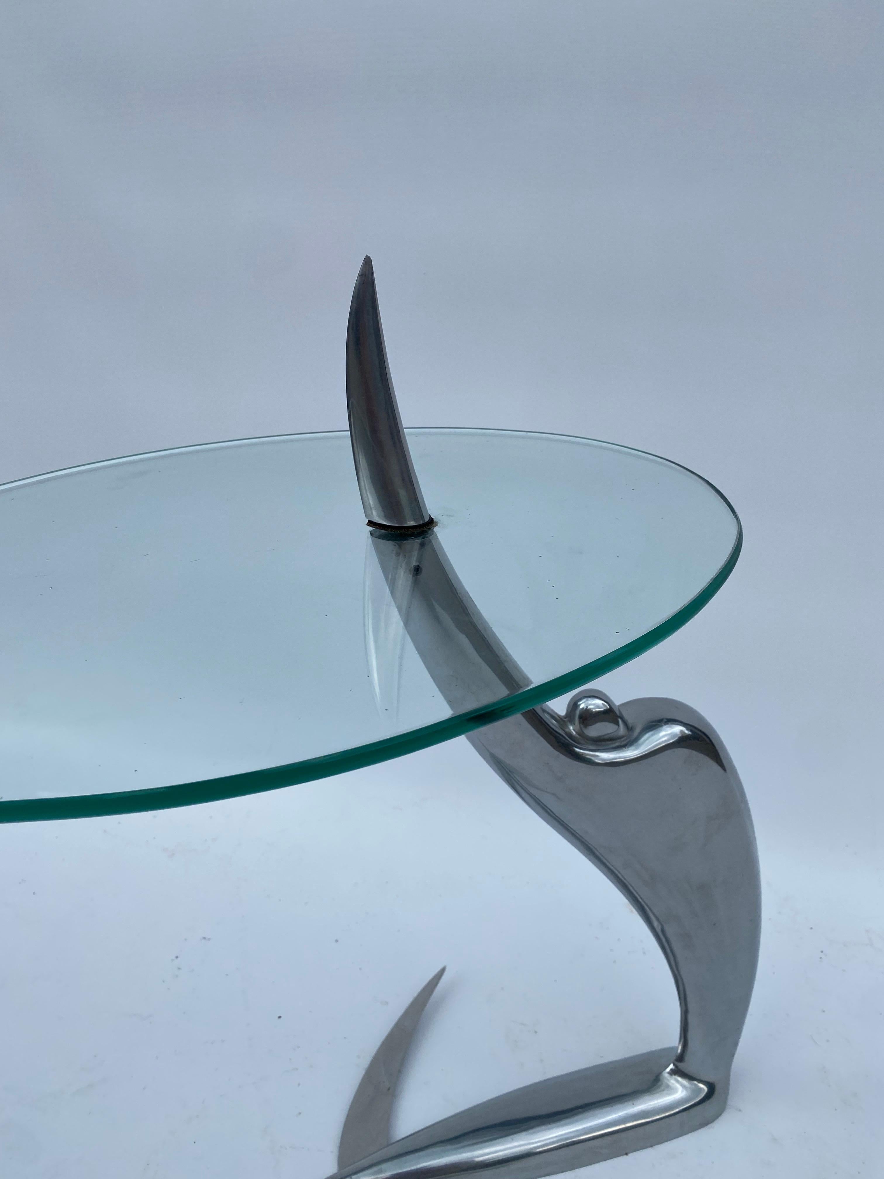 Pierangelo Caramia Arcadia Swing Table Phillipe Starck XO 1987 Side Glass Chrome For Sale 3