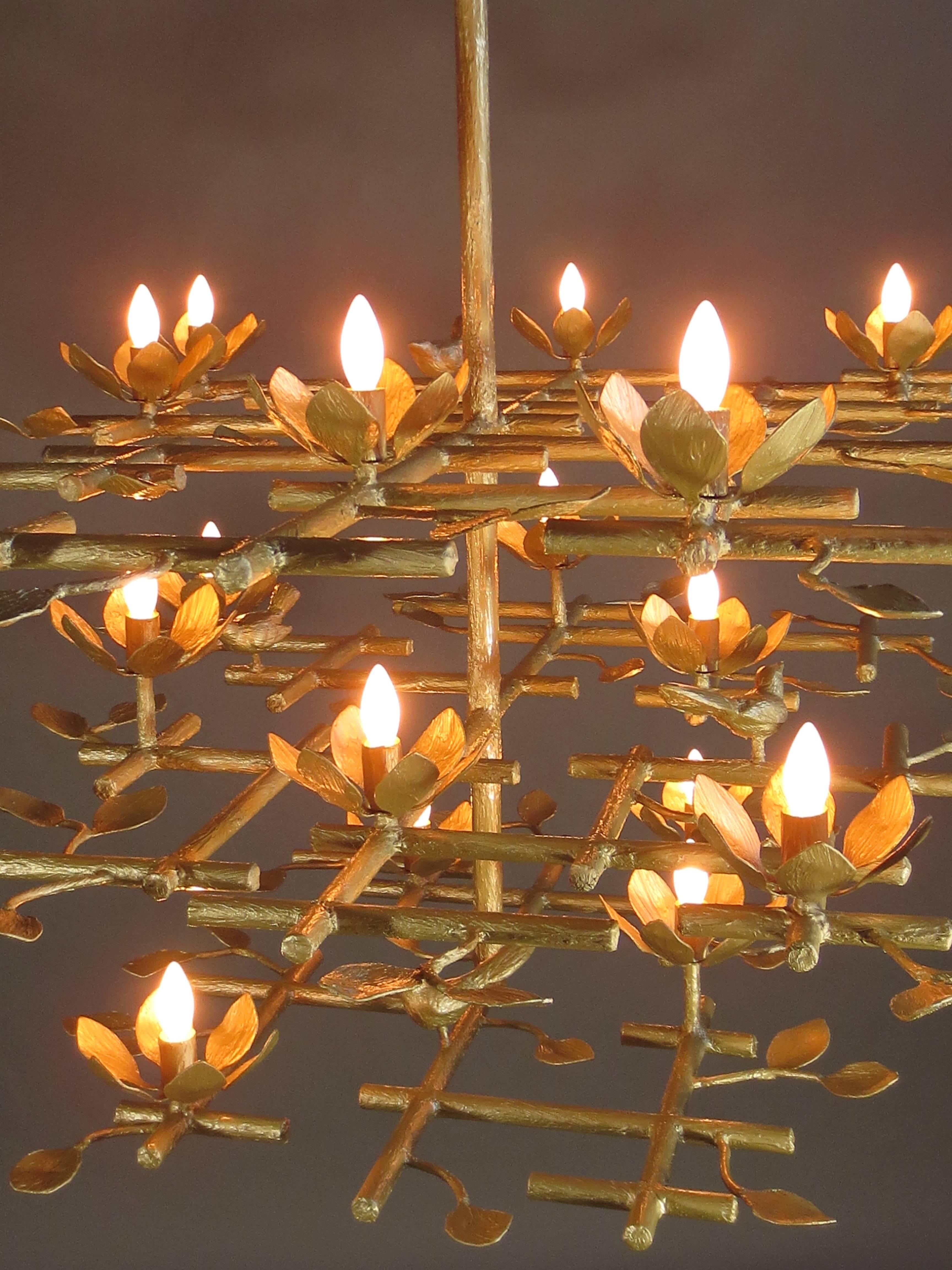 Garden Chandelier with Gold Finish For Sale 1