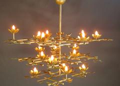 Garden Chandelier with Gold Finish