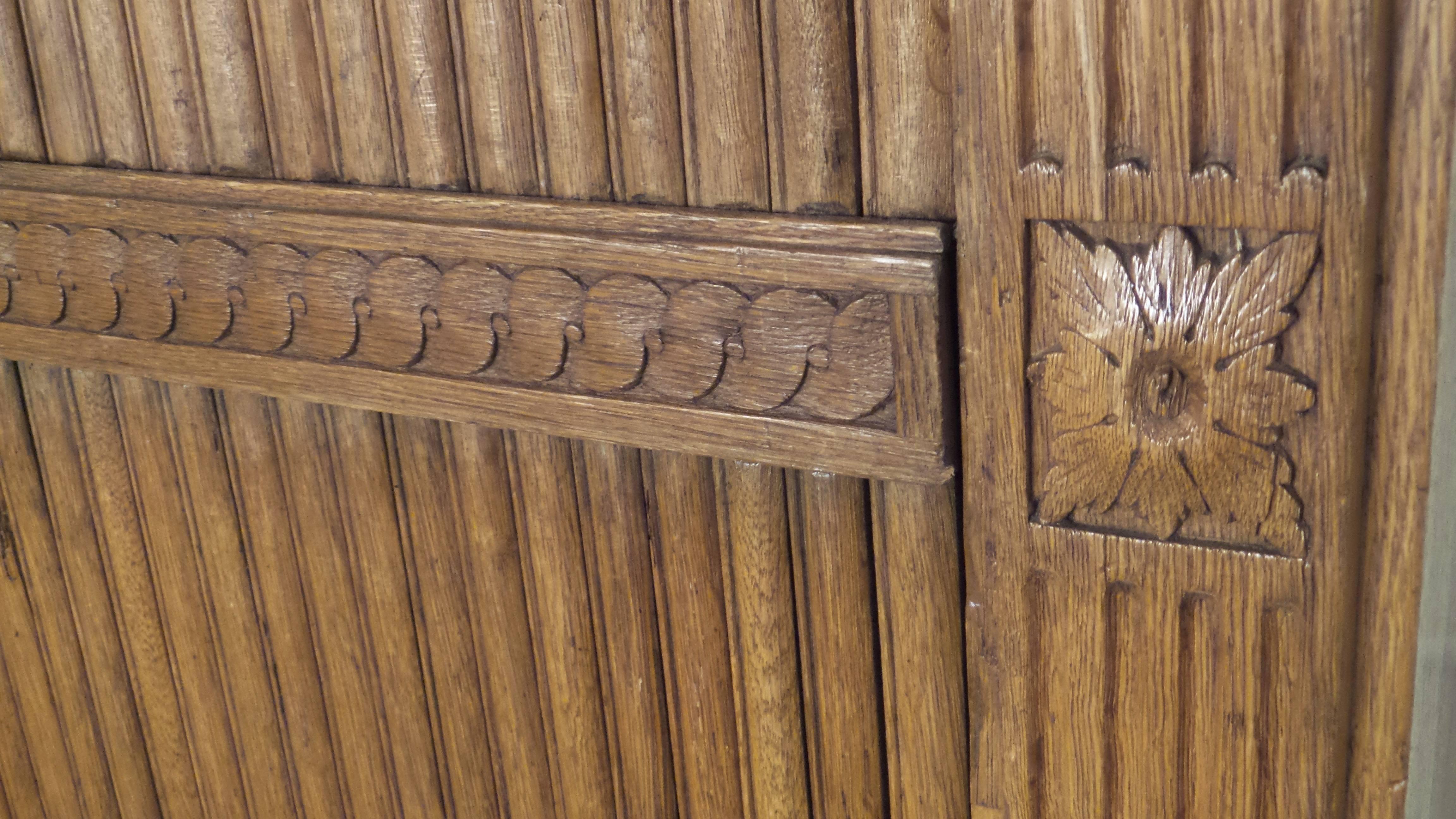 Oak 18th Century French Tambour Cabinet For Sale