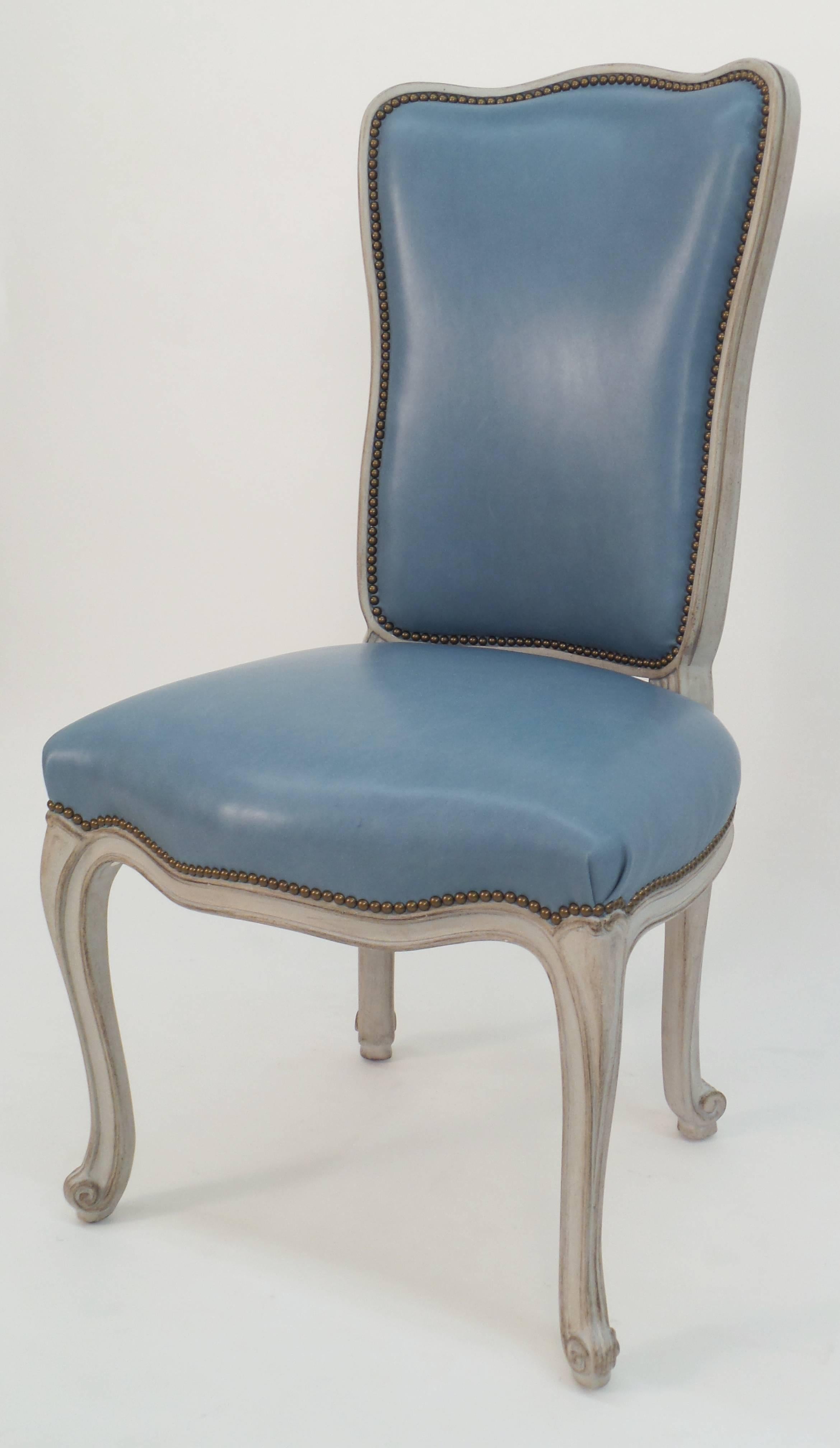 The Beistegui model Louis XV style high back side chair, designed in the style of the Carlos de Beistegui armchair, as depicted in the painting of Mr. Beistegui's apartment by Jeremiah Goodman. Custom upholstery options and finishes available on