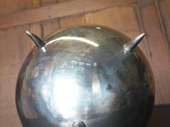 Silver Plated Tripodal Covered Sugar Bowl with Handle