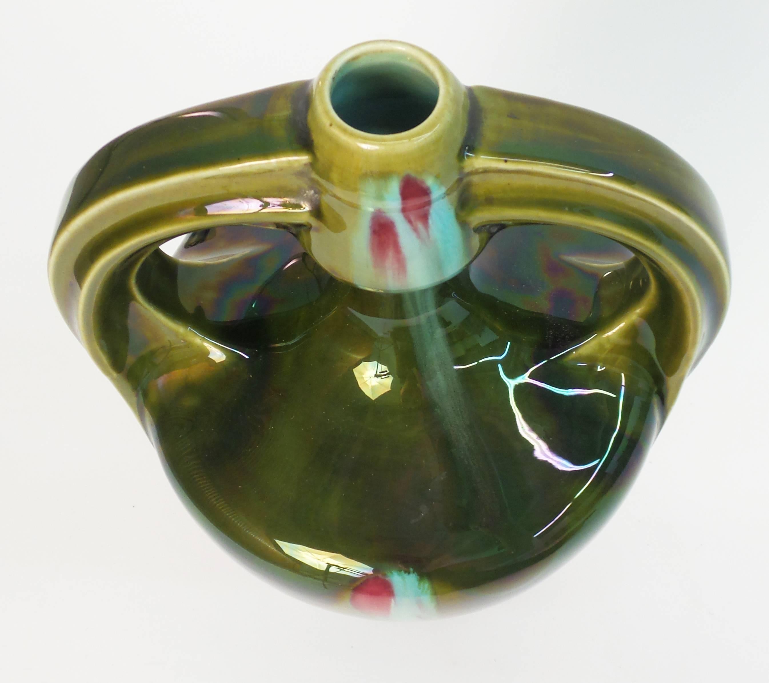 Art Nouveau Vase by Hermine-Declercq In Excellent Condition For Sale In Long Island City, NY