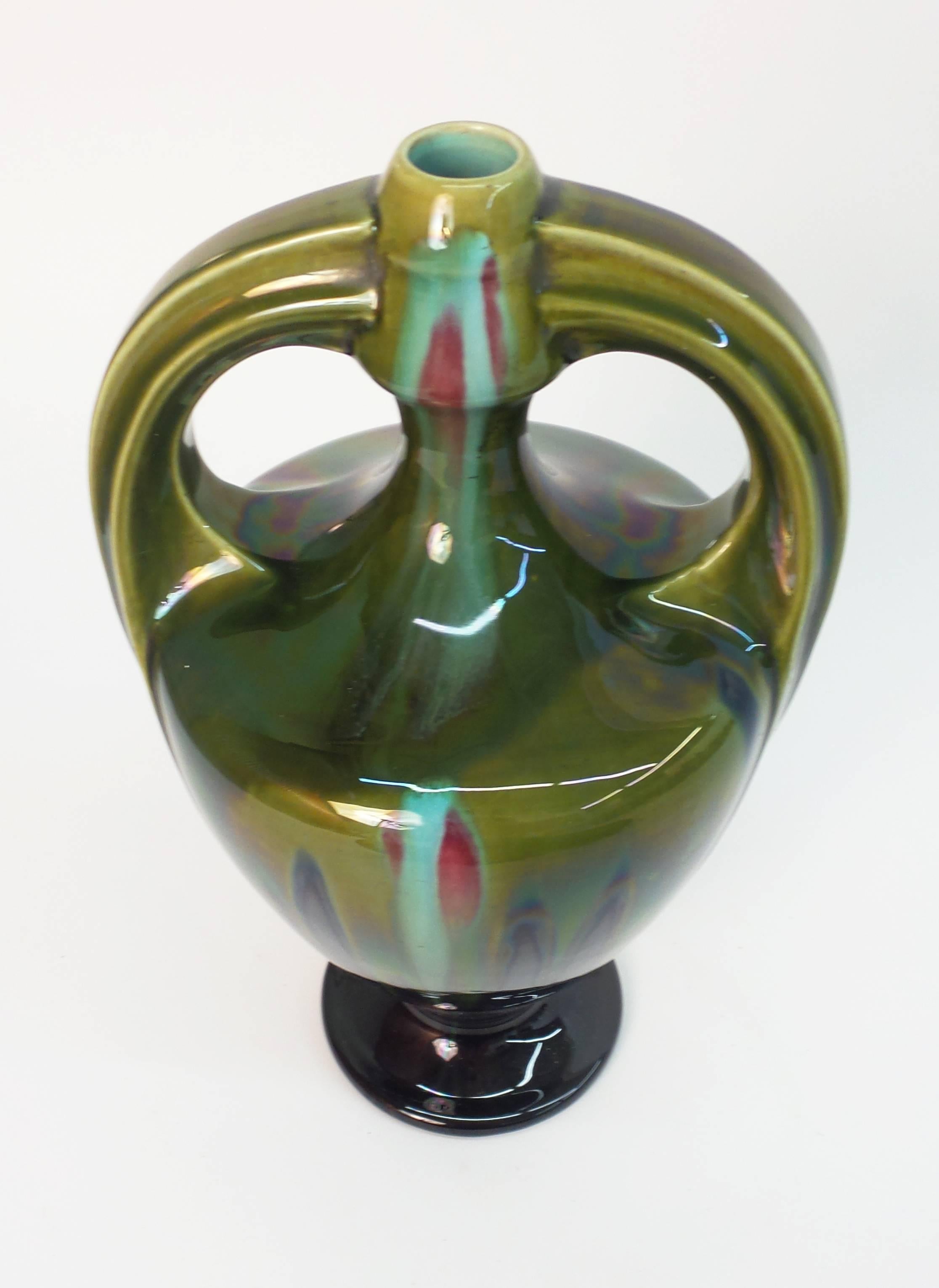 French Art Nouveau Vase by Hermine-Declercq For Sale