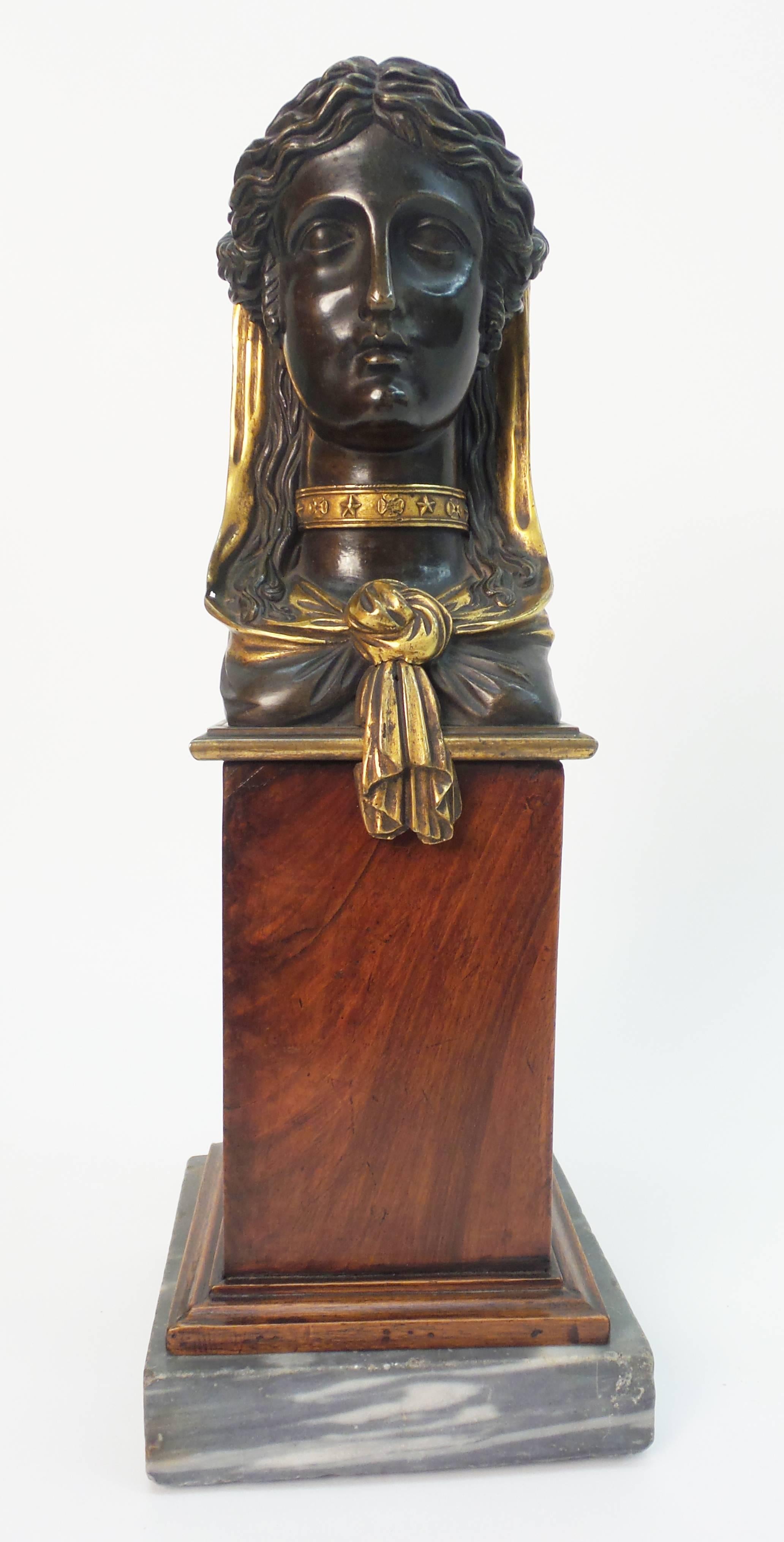 Empire Gilt and Patinated Bronze Sculpture For Sale 3