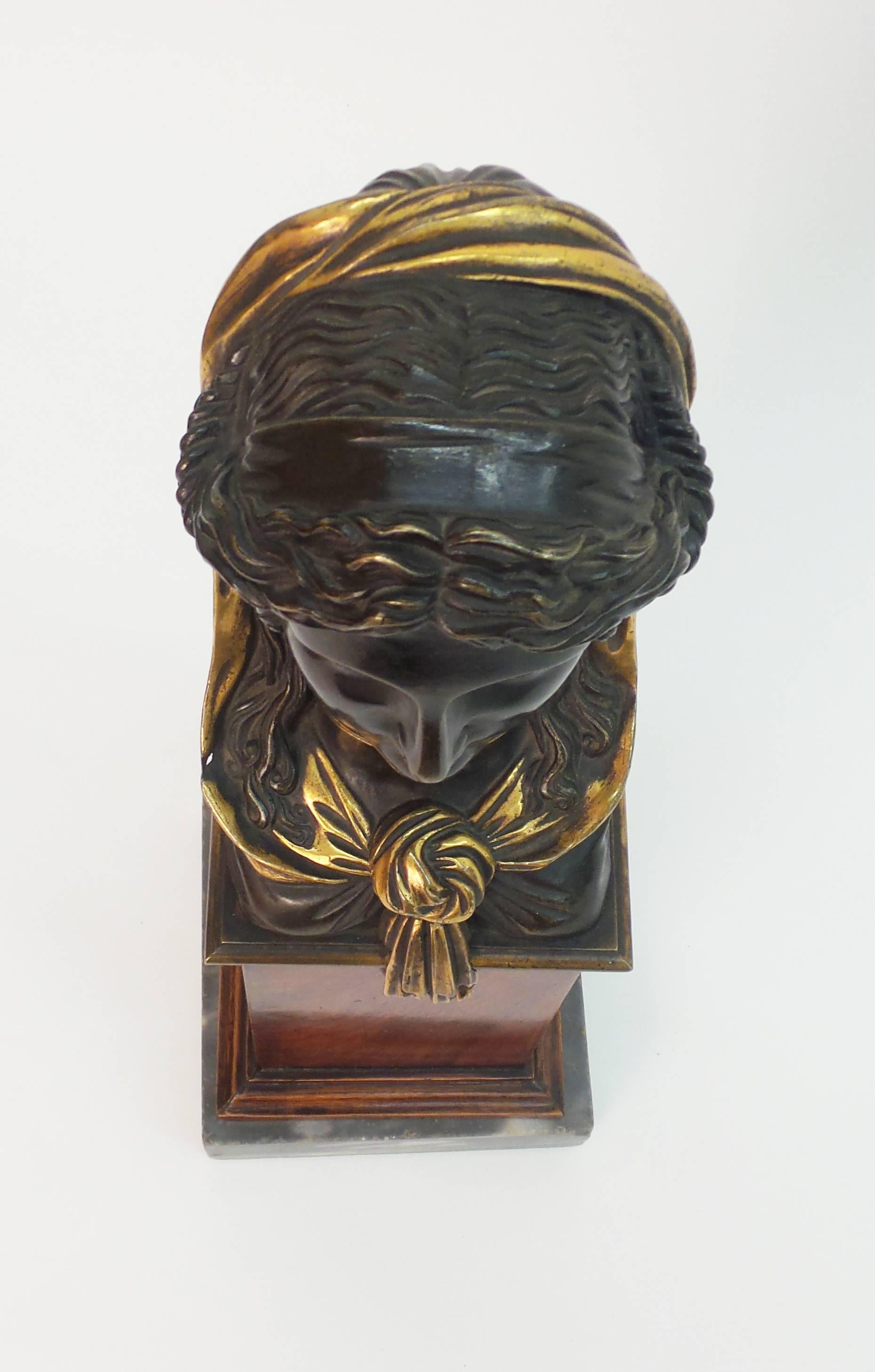 Empire Gilt and Patinated Bronze Sculpture For Sale 5