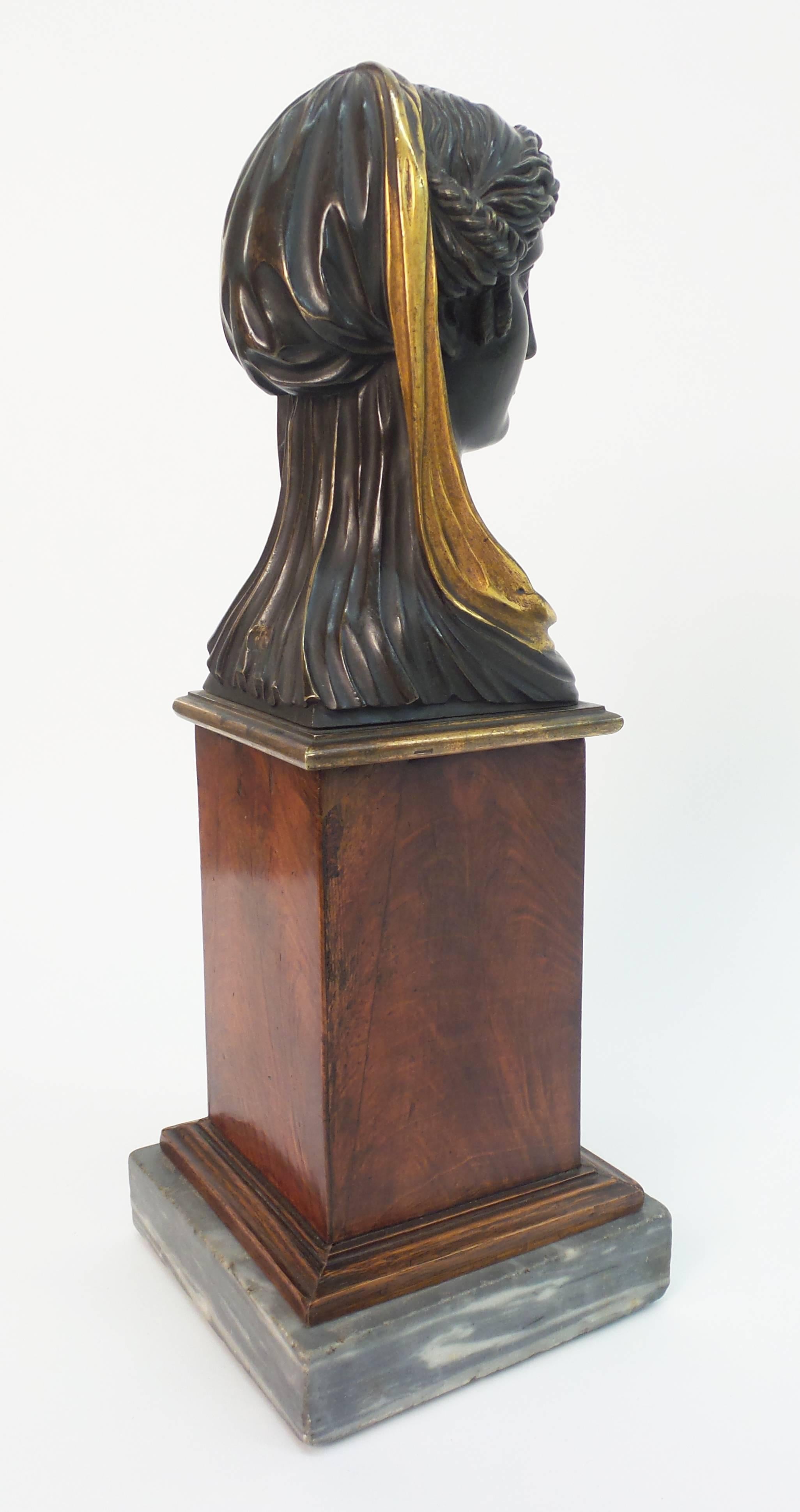 Empire Gilt and Patinated Bronze Sculpture For Sale 1